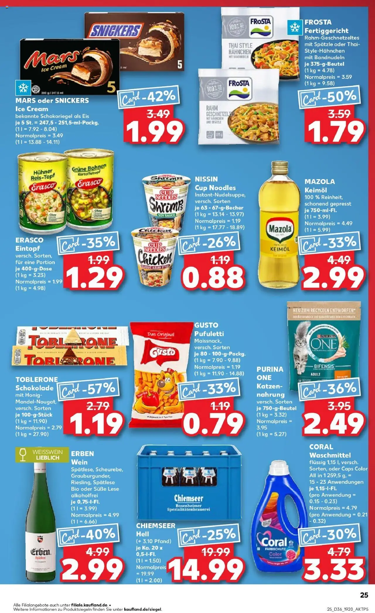 Kaufland prospekt Ingelheim Am Rhein	 – gültig ab 07.09.2025 | Seite: 25 | Produkte: Weißwein, Mars, Frosta, Eis