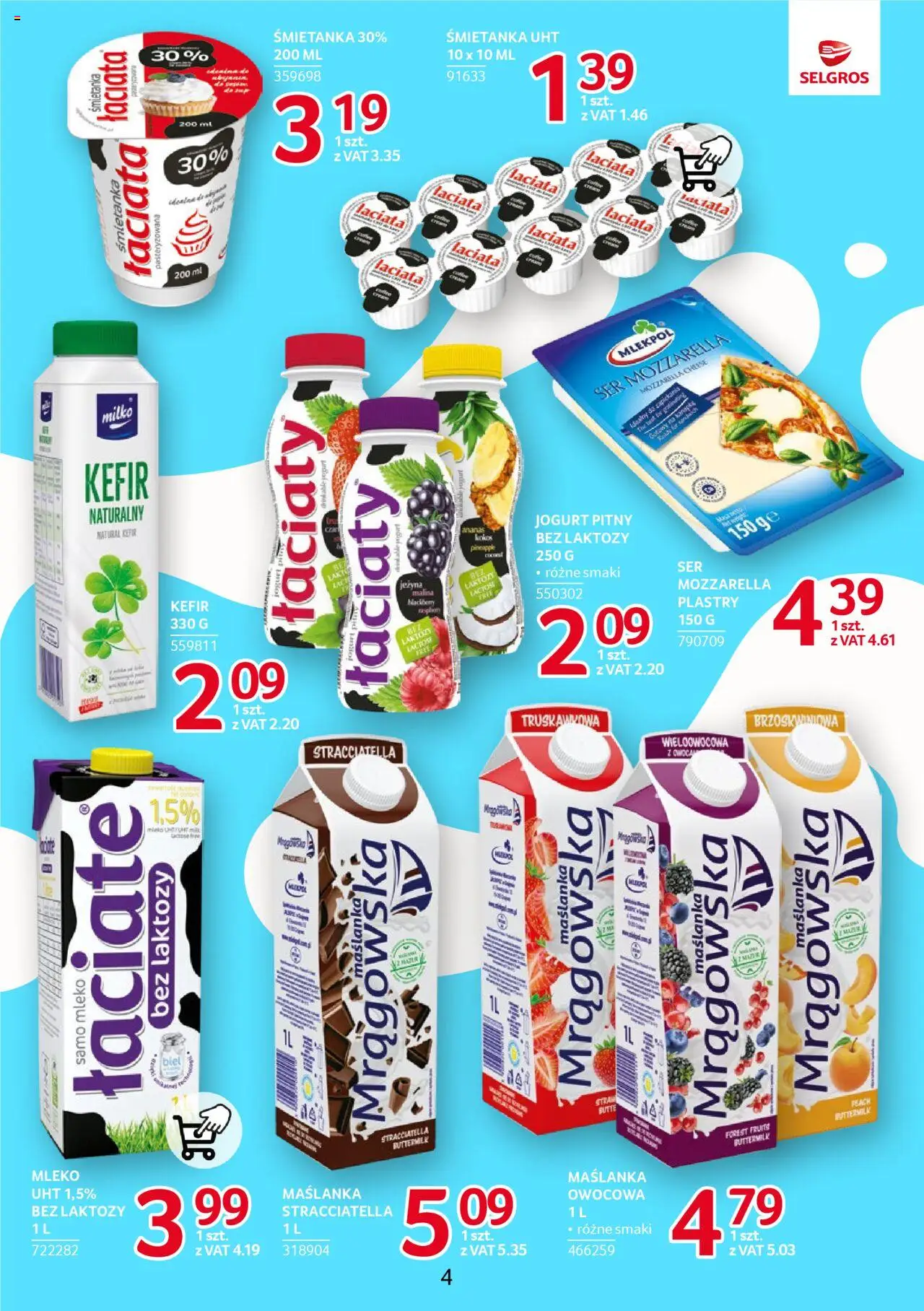 Selgros cash&carry Gazetka - Markowe produkty od 11.09.2025 | Strona: 4 | Produkty: Malina, Mleko, Jogurt, Mozzarella