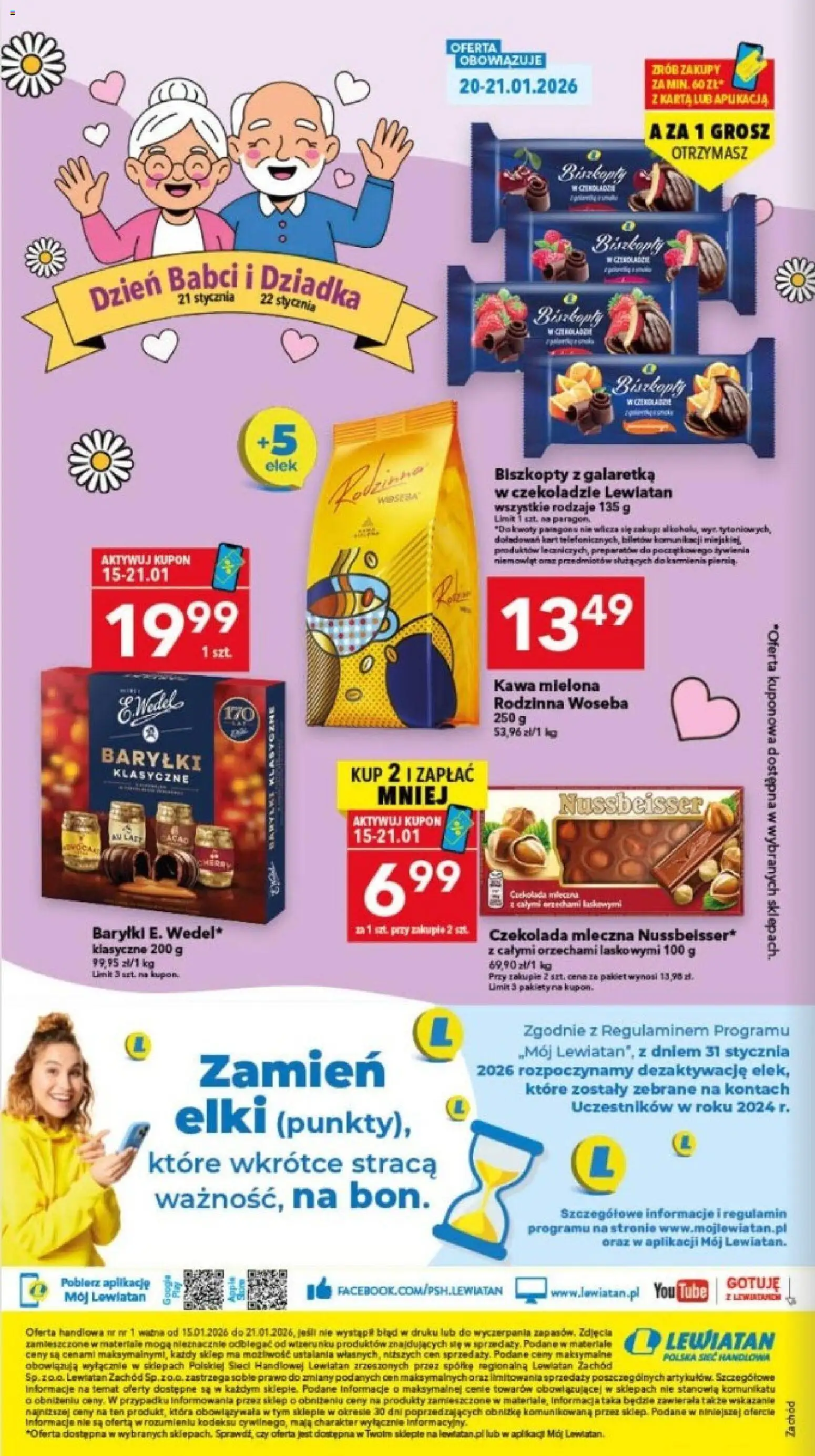 Lewiatan gazetka - Szczecin od 15.01.2026 | Strona: 8 | Produkty: Karta, Galaretka, Czekolada mleczna, Kawa