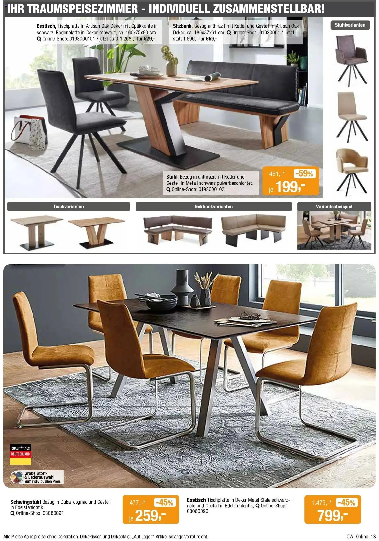 Angebote - Dein trendiges Möbelhaus – gültig ab 21.03.2026 | Seite: 13 | Produkte: Esstisch