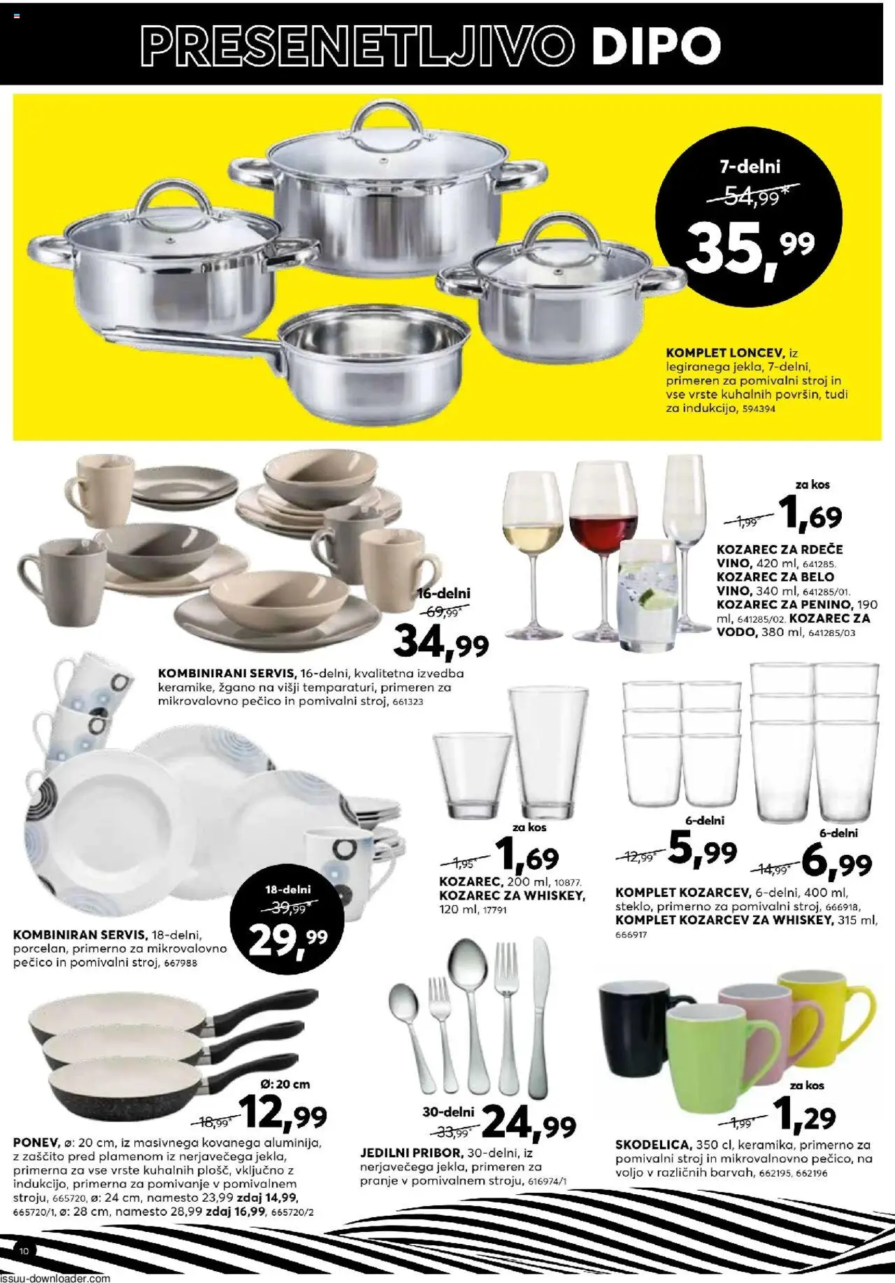 Novi Dipo katalog ponudbe – veljaven od 15.10.2025 | Stran: 10 | Izdelki: Kozarec, Pomivalni stroj, Kos