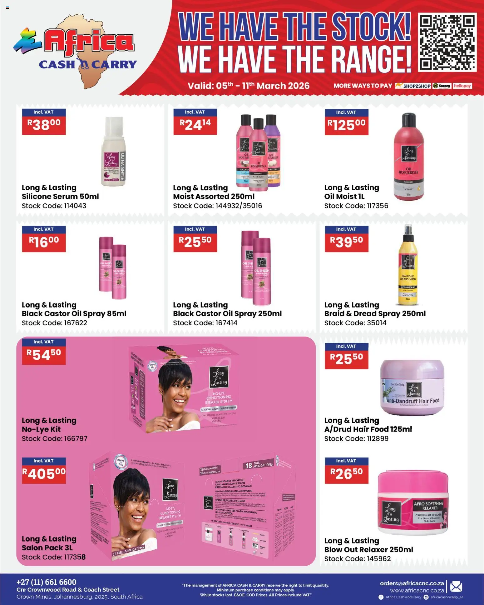 New Africa Cash & Carry catalogue – valid from 05.03.2026 | Page: 35 | Products: Serum, Stock, Silicone, Relaxer