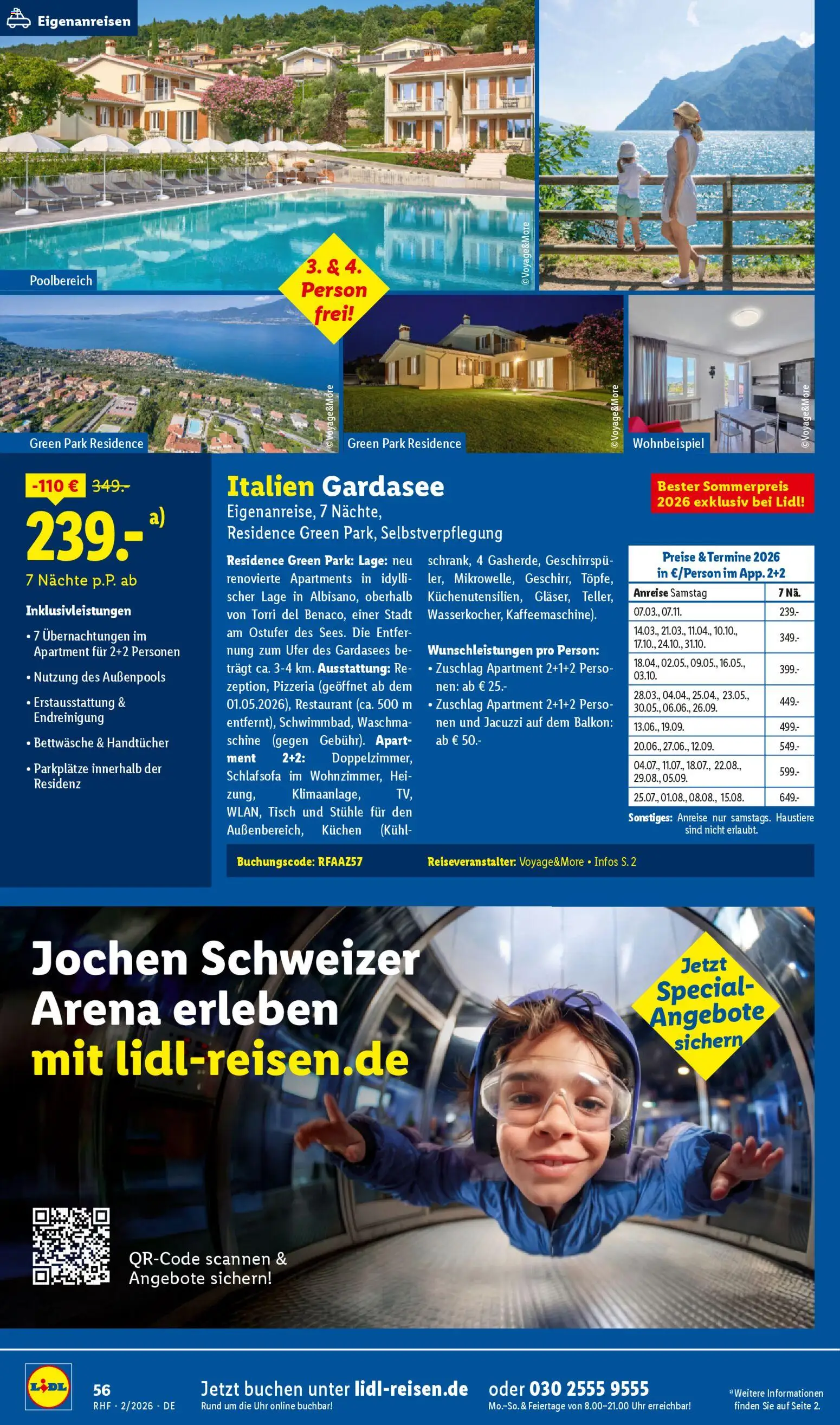 Lidl Reisen Prospekt 	 – gültig ab 31.01.2026 | Seite: 56 | Produkte: Schlafsofa, Tisch, Kuchen, Uhr