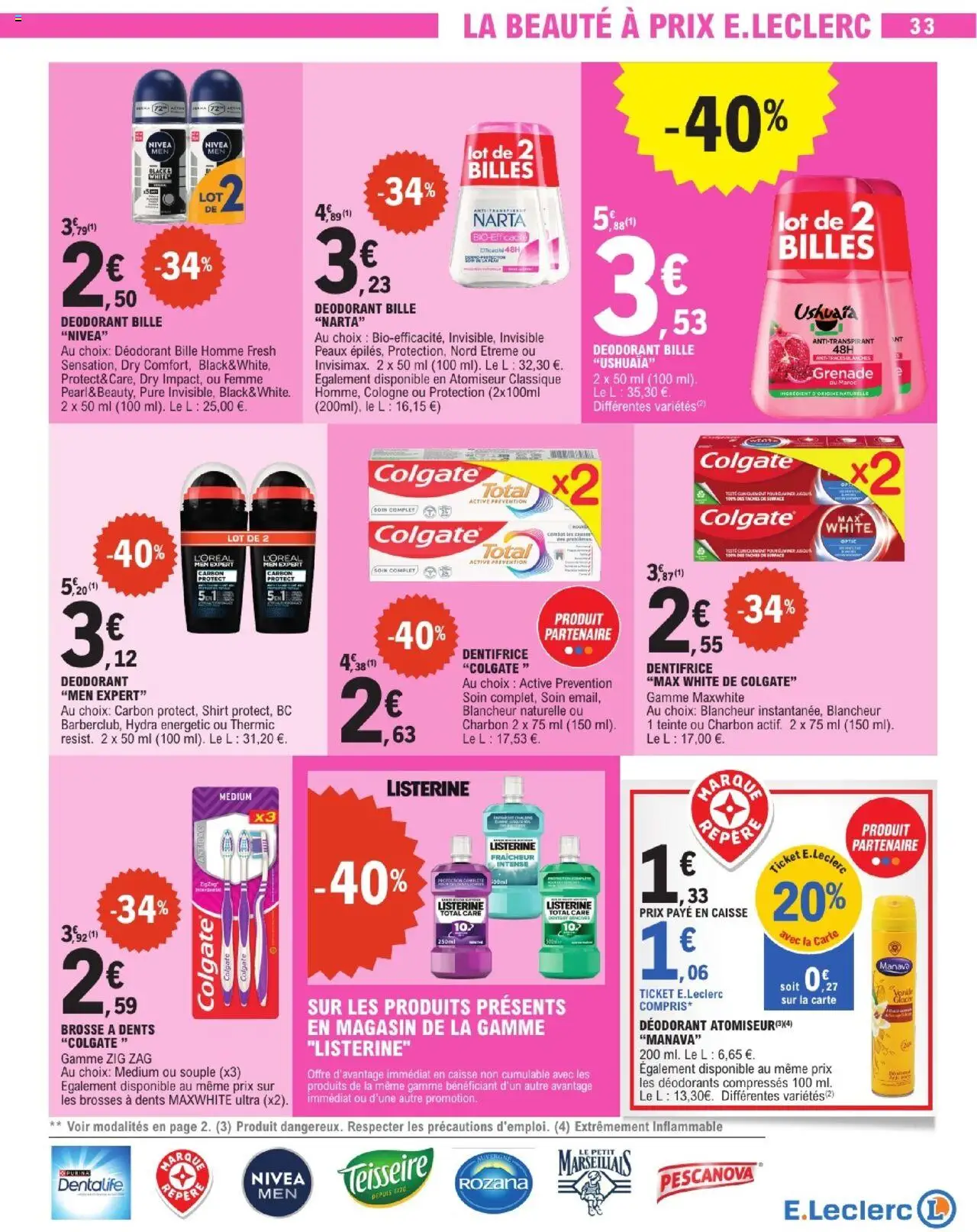  | Page: 33 | Produits: Brosse, Déodorant, Dentifrice, Brosse à dents