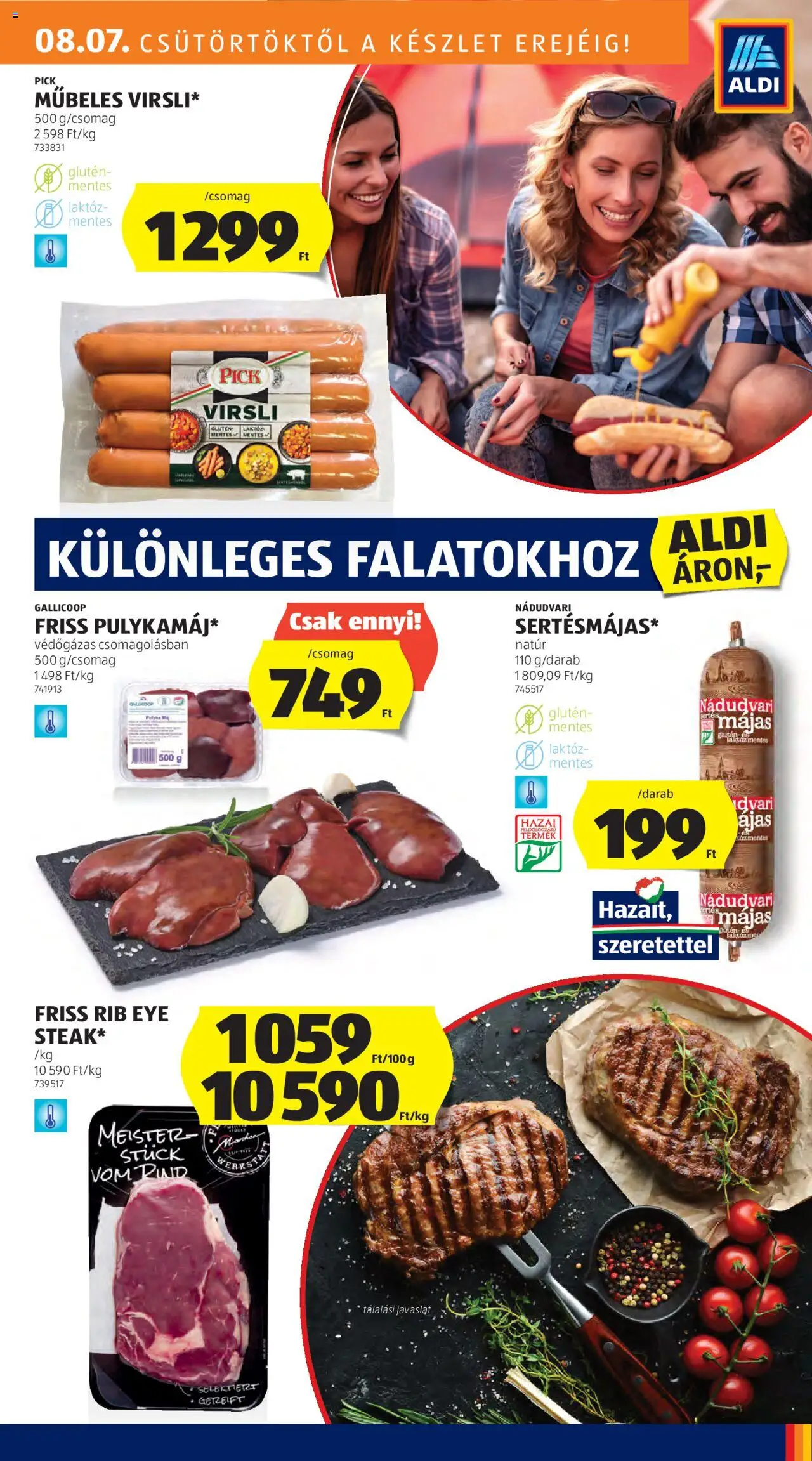 Aldi akciós ujság - amely érvényes a következő dátumtól: 07.08.2025 | Oldal: 15 | Termékek: Virsli, Pick