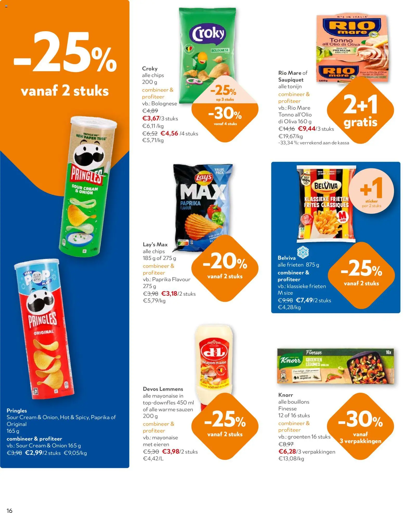 {H1} | Pagina: 16 | Producten: Tonijn, Pringles, Keksajt, Eieren