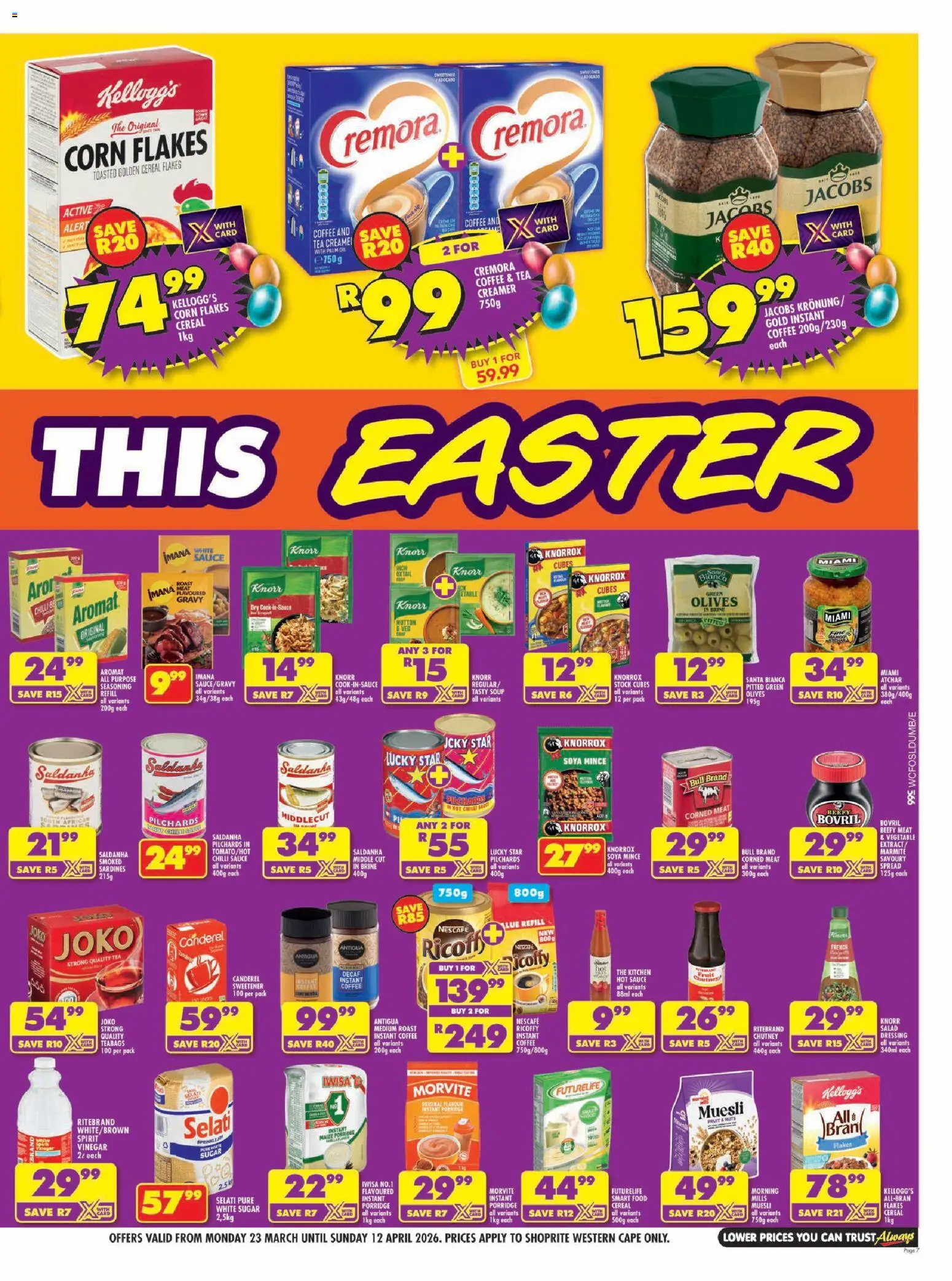 New Shoprite catalogue – valid from 23.03.2026 | Page: 7 | Products: Sweetener, Corn, Corned meat, Gravy