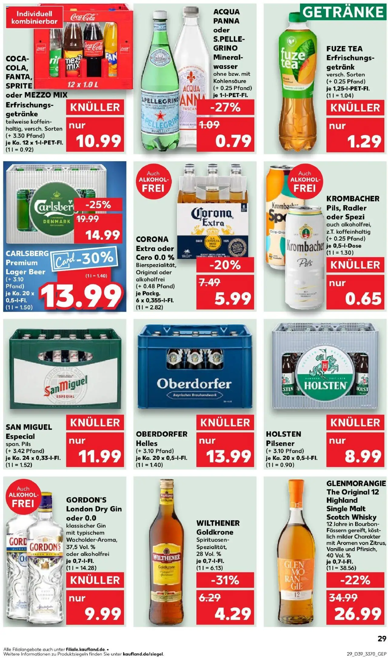 Kaufland prospekt Eisenach	 – gültig ab 25.09.2025 | Seite: 29 | Produkte: Cola, Wilthener, Wasser, Gin