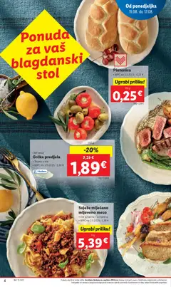 Lidl katalog | vrijedi od 11.08.2025 | Stranica: 4 | Proizvodi: Stol, Meso, Mljeveno meso