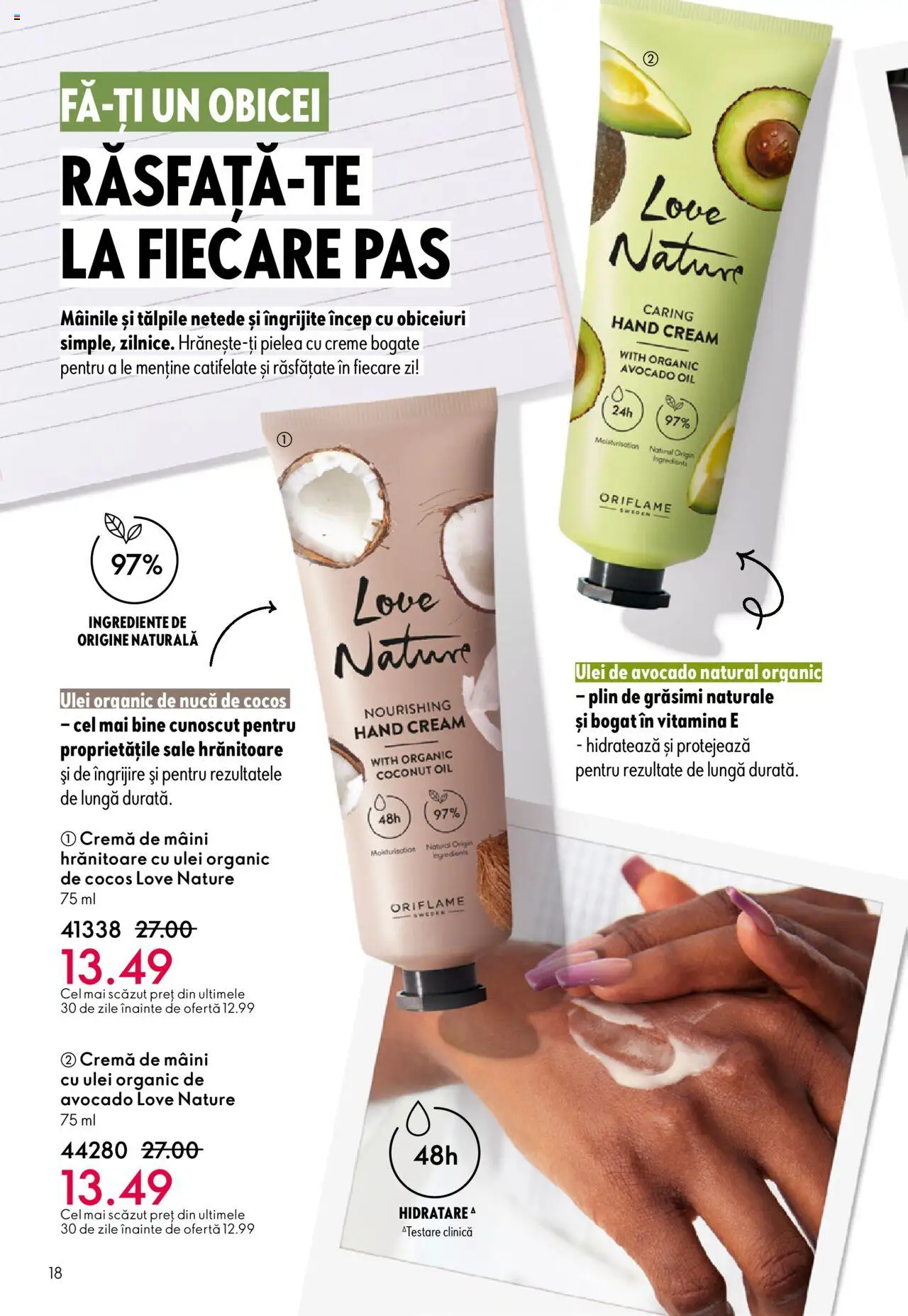 Noul catalog Oriflame – valabil de la 01.10.2025 | Pagină: 18 | Produse: Cremă, Ulei, Cremă de mâini, Avocado