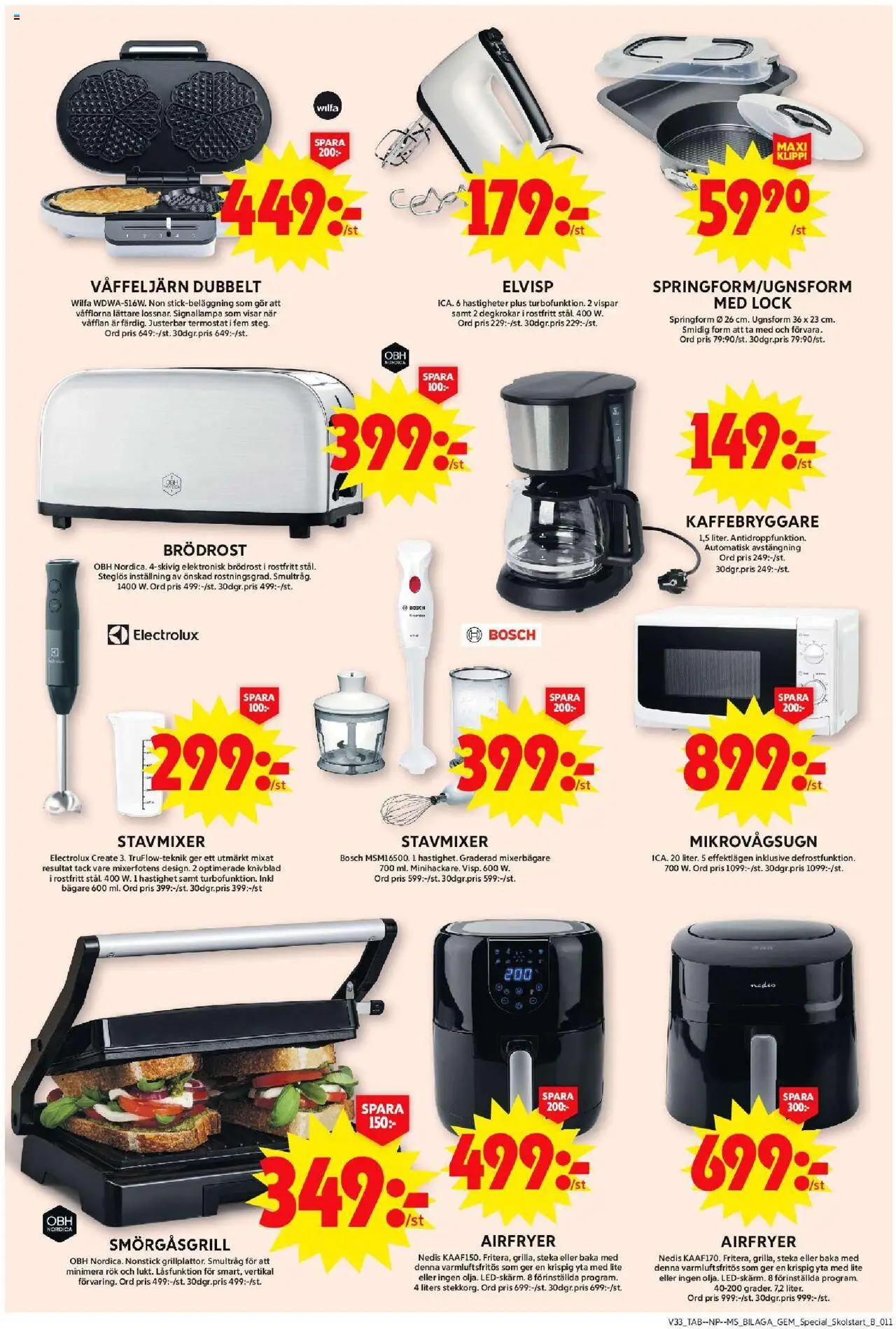 ICA Maxi reklamblad aktuell från 11.08.2025 | Sida: 25 | Produkter: Brödrost, Elvisp, Blender, Mikrovågsugn