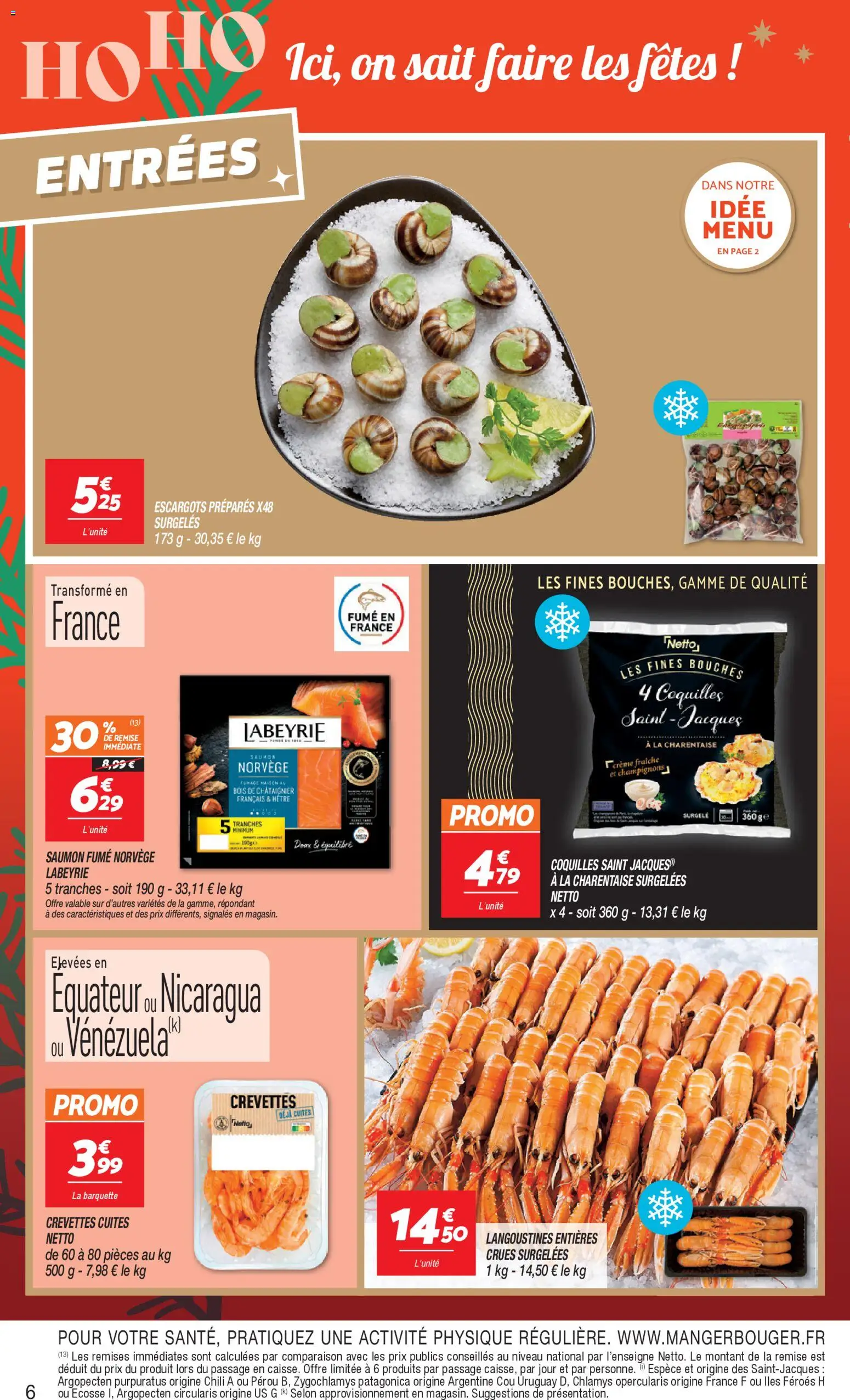 {H1} | Page: 6 | Produits: Saumon fumé, Escargots, Crevettes, Saumon