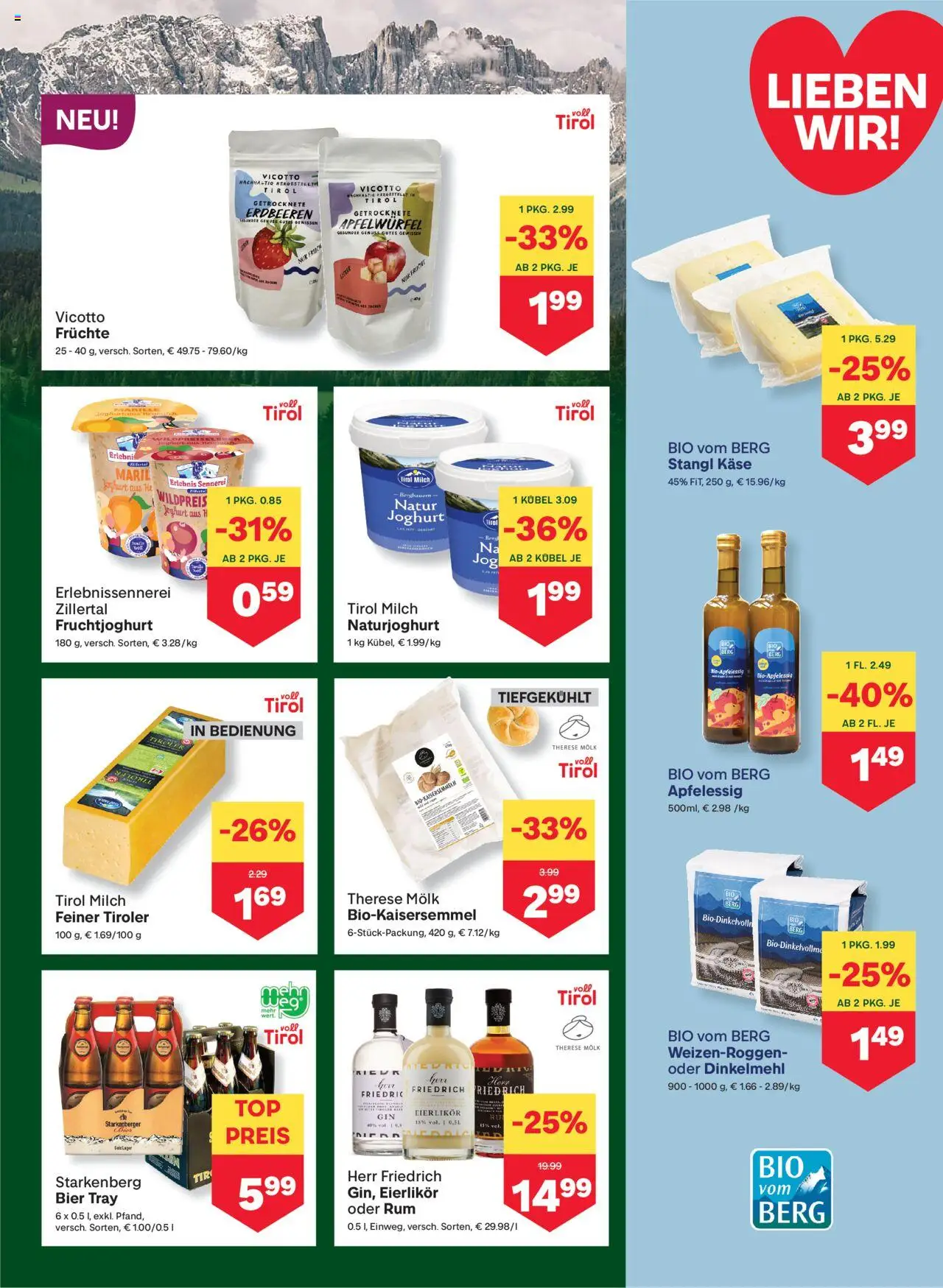 MPREIS Hohenems gültig ab 07.08.2025 | Seite: 7 | Produkte: Erdbeeren, Käse, Joghurt, Bier