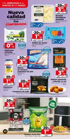 Vista previa Croquetas de pollo, Croquetas de pollo Dia Al Punto 400 g válido desde el 04.03.2026 | Página: 10 | Productos: Filetes de merluza, Οθόνη προβολής, Ρυζι μαύρο, Salmón ahumado