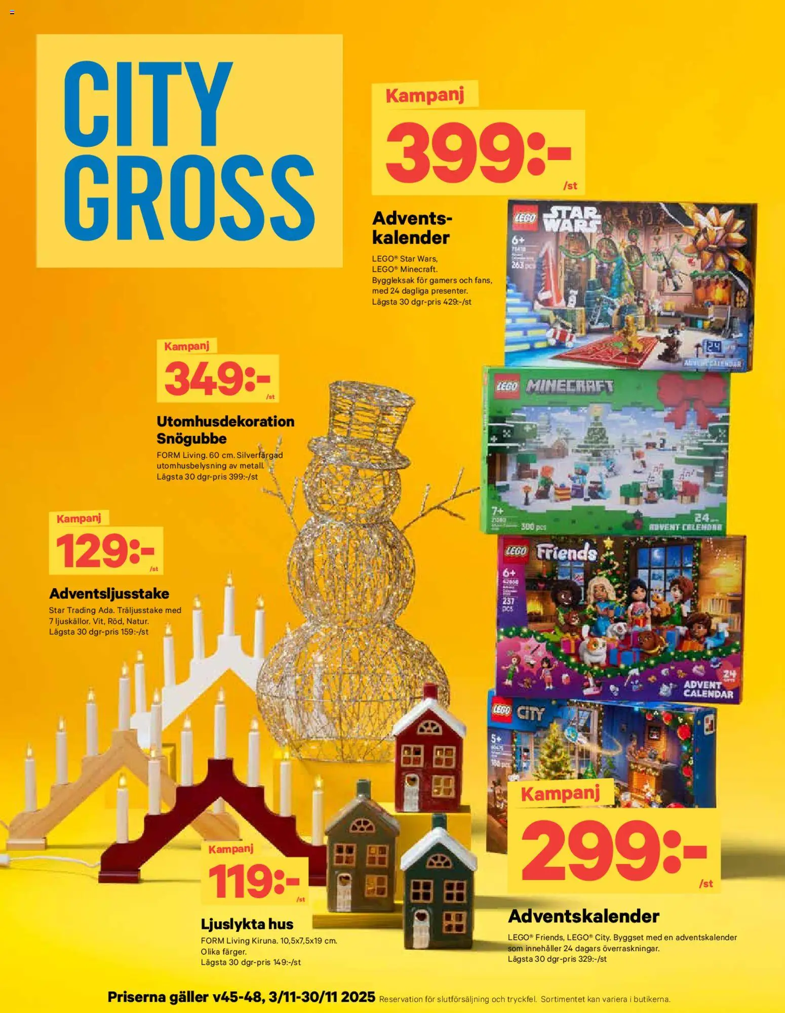 City Gross reklamblad aktuell från 10.11.2025 | Sida: 10 | Produkter: Galler, Kalender