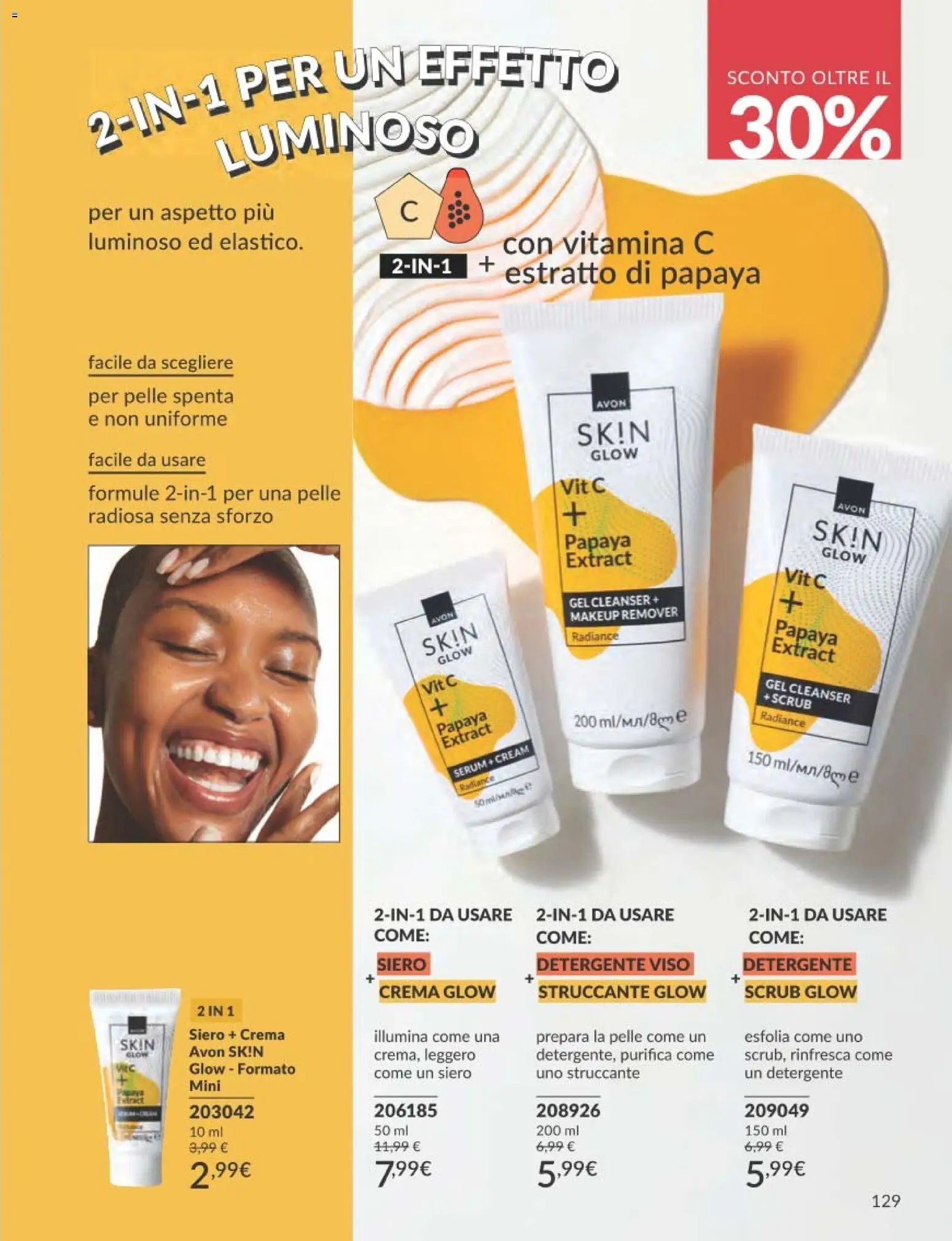 Volantino Avon del 31.12.2025 | Pagina: 129 | Prodotti: Crema, Struccante, Detergente, Scrub