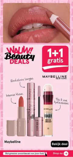 Maybelline Sky High Mascara, Eindeloos Lengte mascara. - Voorbeeld van een folder van Etos, geldig van 13.04.2026 | Pagina: 11 | Producten: Concealer, Mascara