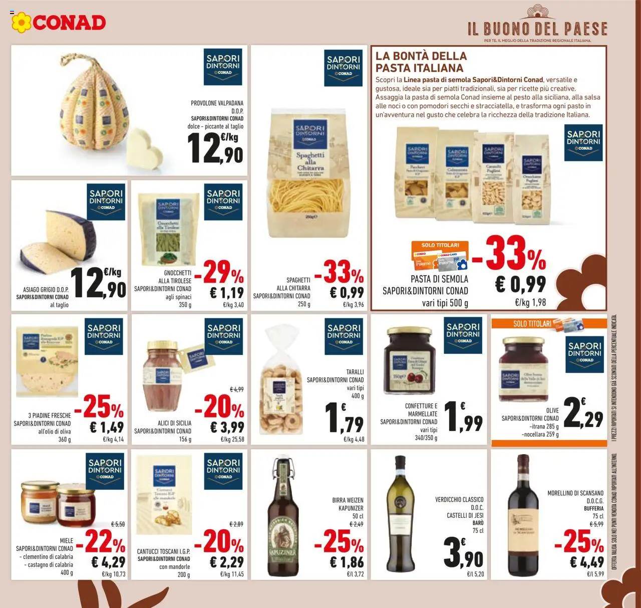 Volantino Conad del 22.10.2025 | Pagina: 35 | Prodotti: Pasta, Noci, Gnocchi, Alici