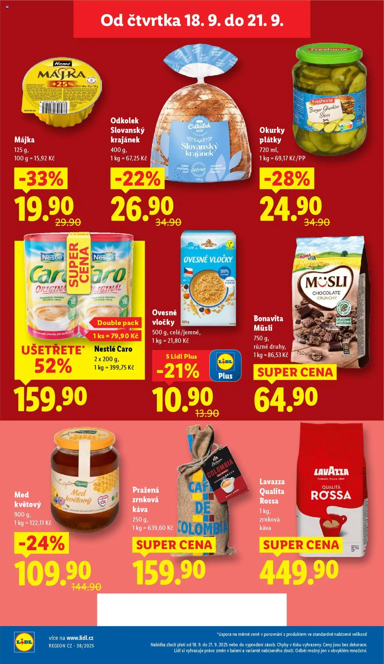 Lidl leták od 18.09.2025 | Strana: 22 | Produkty: Káva, Lavazza, Müsli, Caro