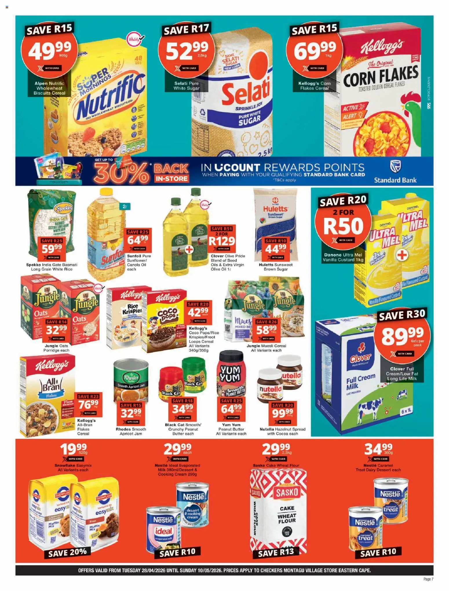 New Checkers catalogue – valid from 28.04.2026 | Page: 7 | Products: Cake, Corn, Custard, Peanut butter