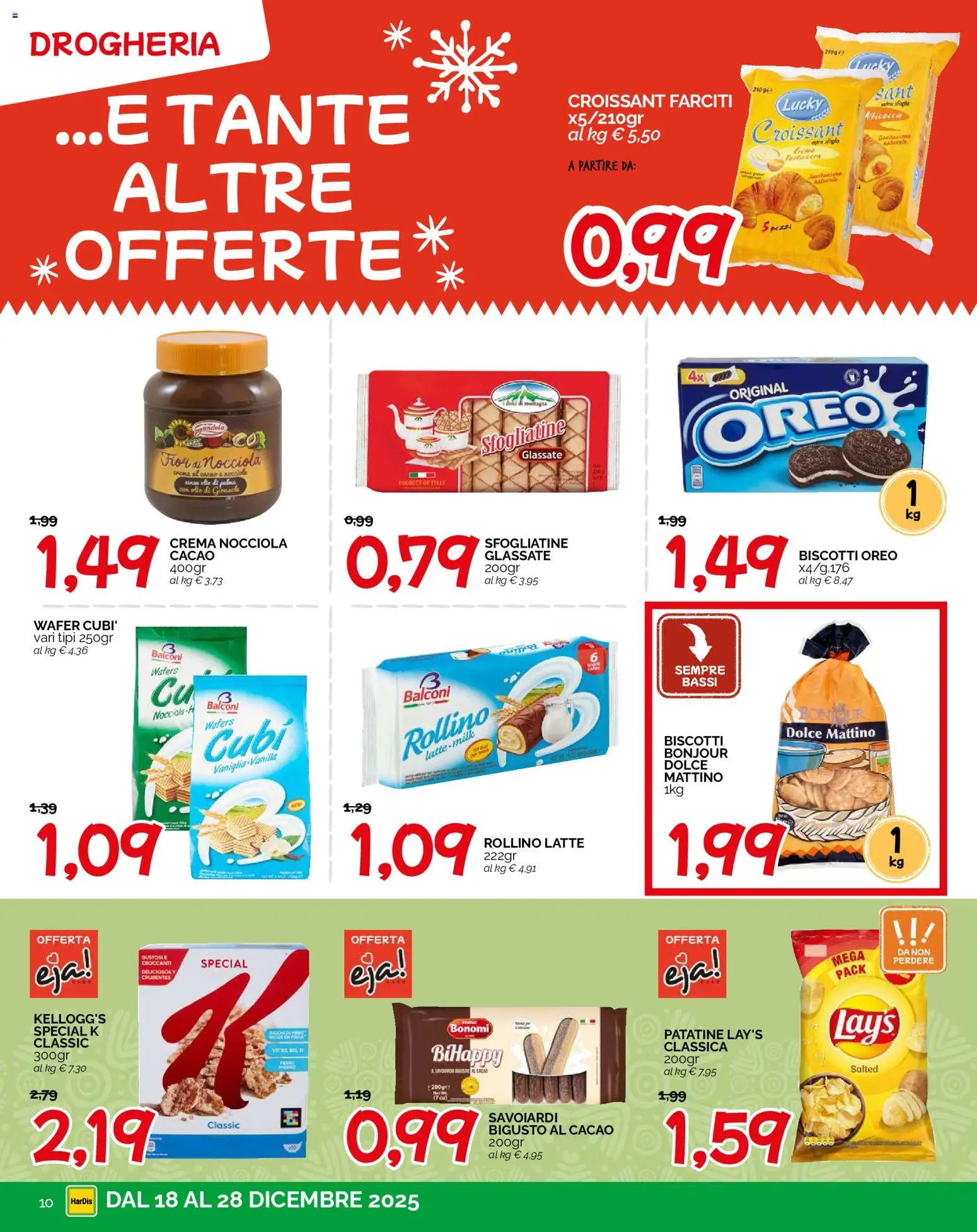 Volantino HarDis del 18.12.2025 | Pagina: 10 | Prodotti: Crema, Biscotti, Cacao, Savoiardi