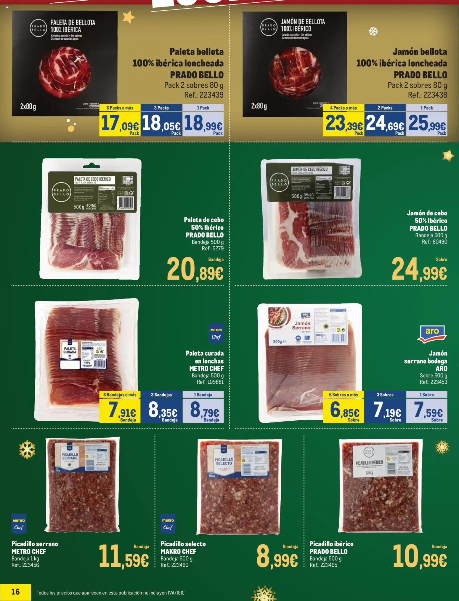Makro - Precios Centro │ válido desde el 24.11.2025 | Página: 16 | Productos: Jamón serrano, Jamón, Bandeja