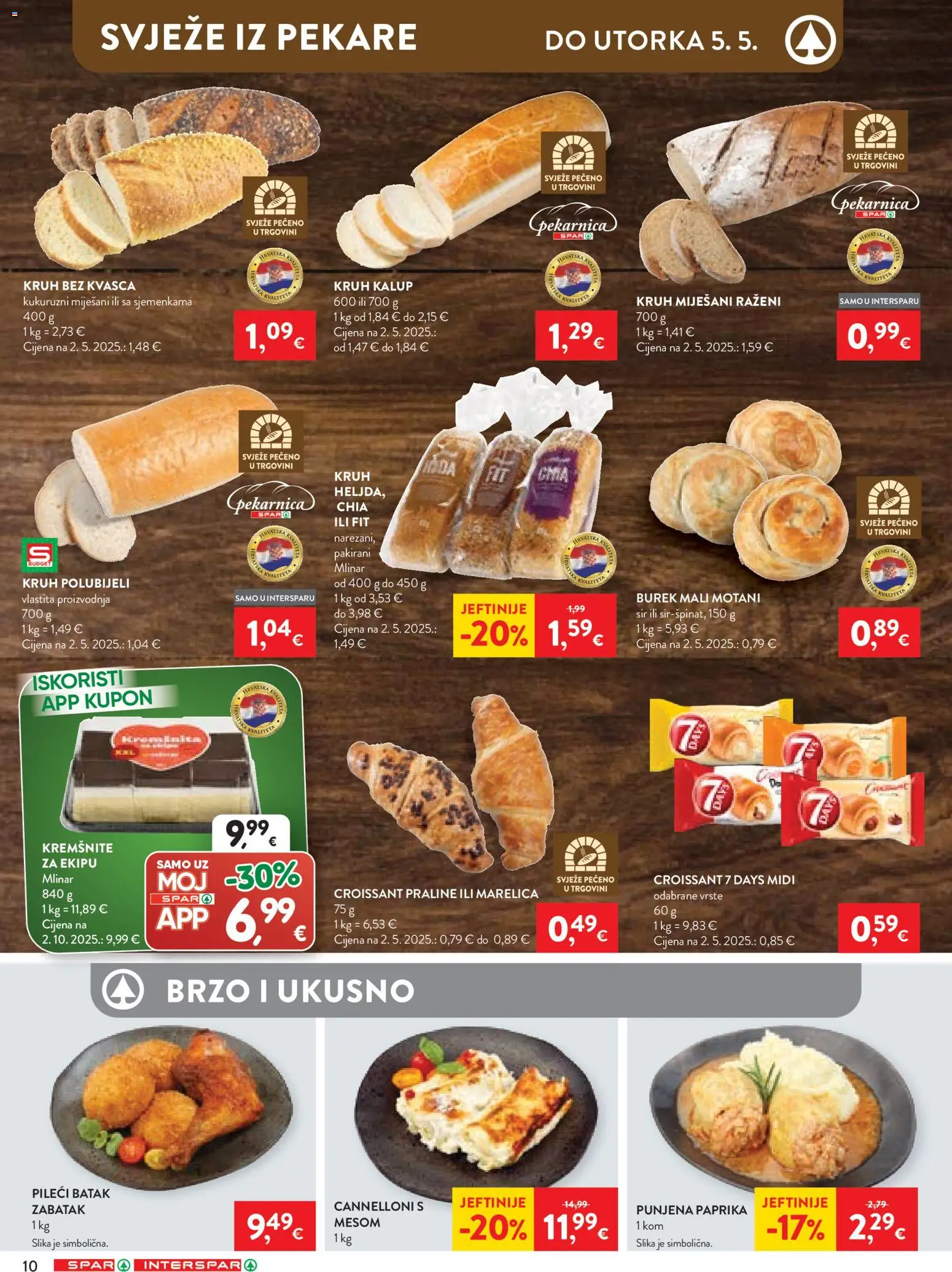 Spar katalog | vrijedi od 27.04.2026 | Stranica: 10 | Proizvodi: Praline, Kruh, Paprika, Burek