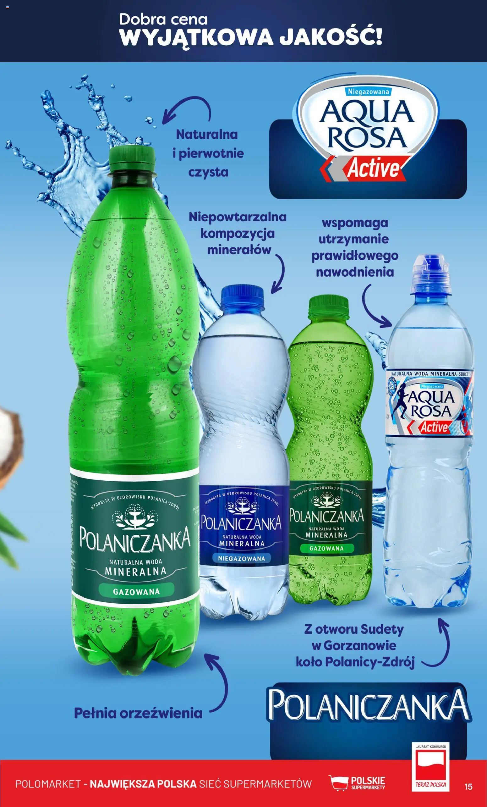 POLOmarket Gazetka - Wyjatkowa Jakość od 19.11.2025 | Strona: 15 | Produkty: Woda niegazowana, Woda