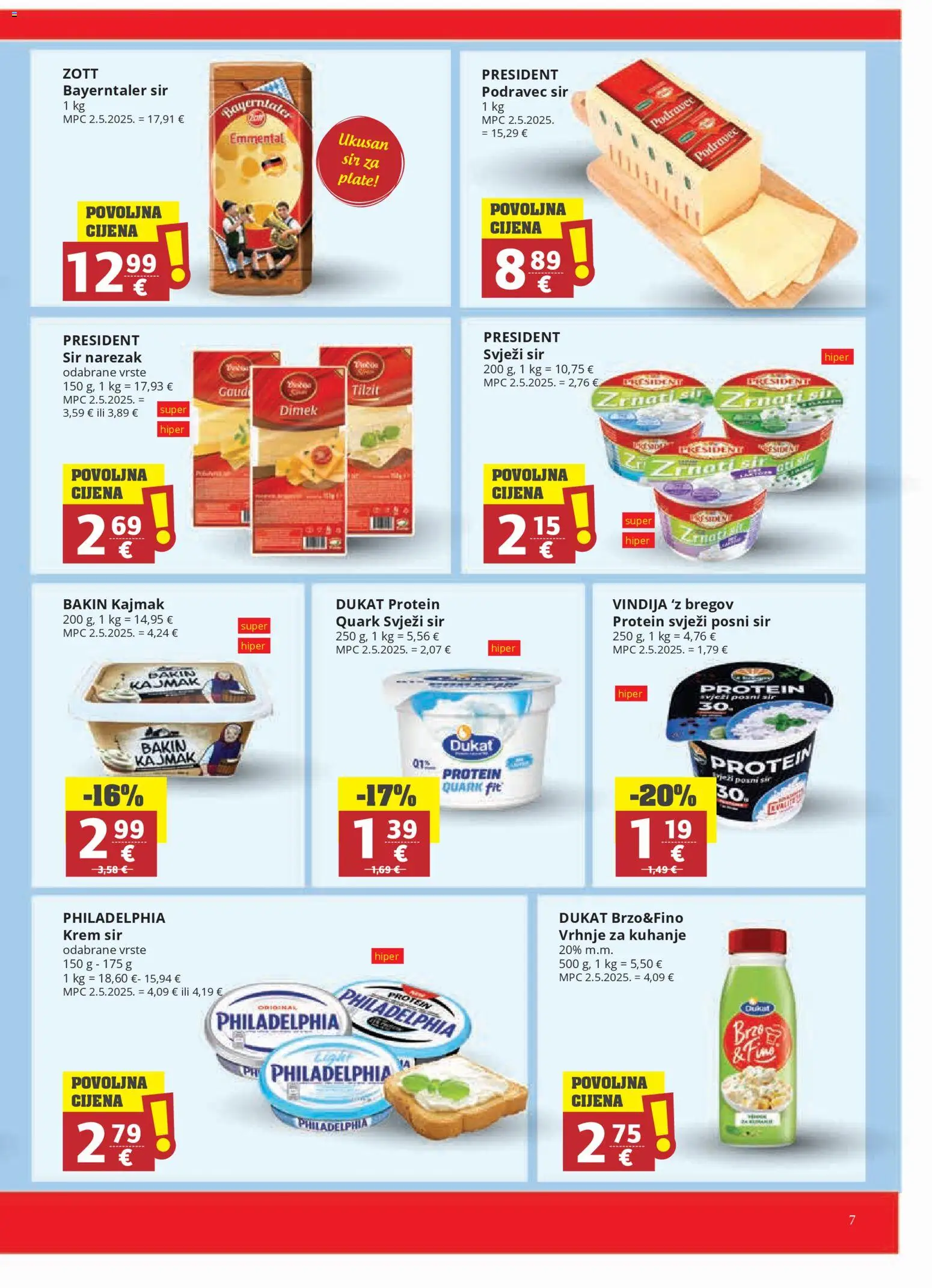 Ribola katalog | vrijedi od 04.03.2026 | Stranica: 7 | Proizvodi: Krem sir, Sir, Narezak, Svježi sir