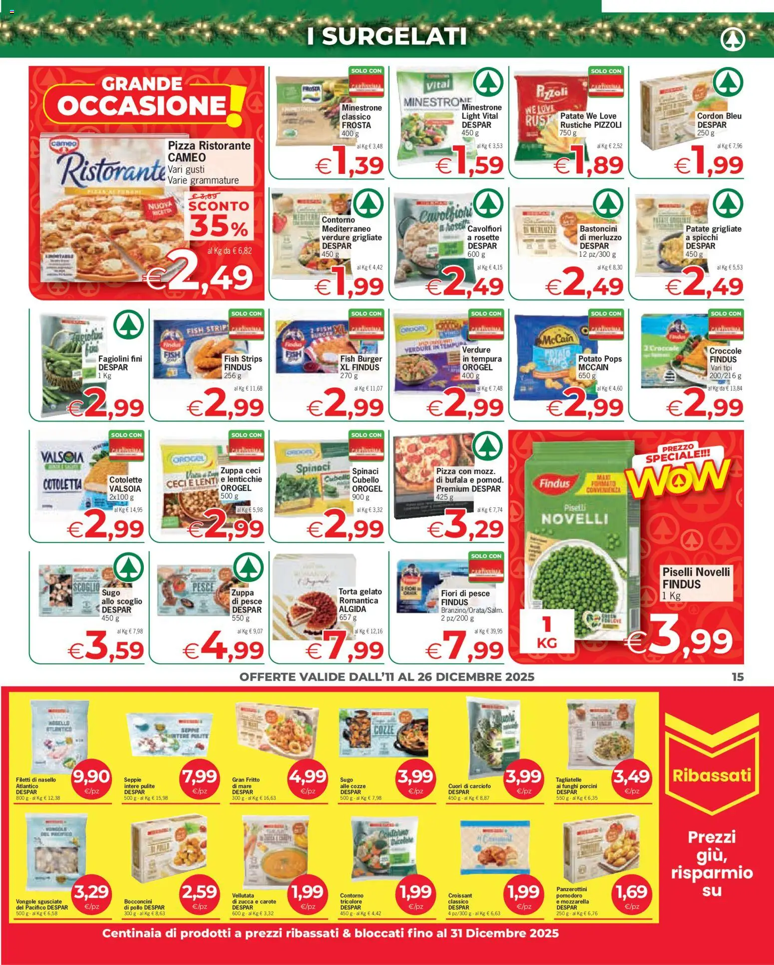 Volantino Eurospar del 11.12.2025 | Pagina: 15 | Prodotti: Pollo, Pesce, Funghi, Piselli