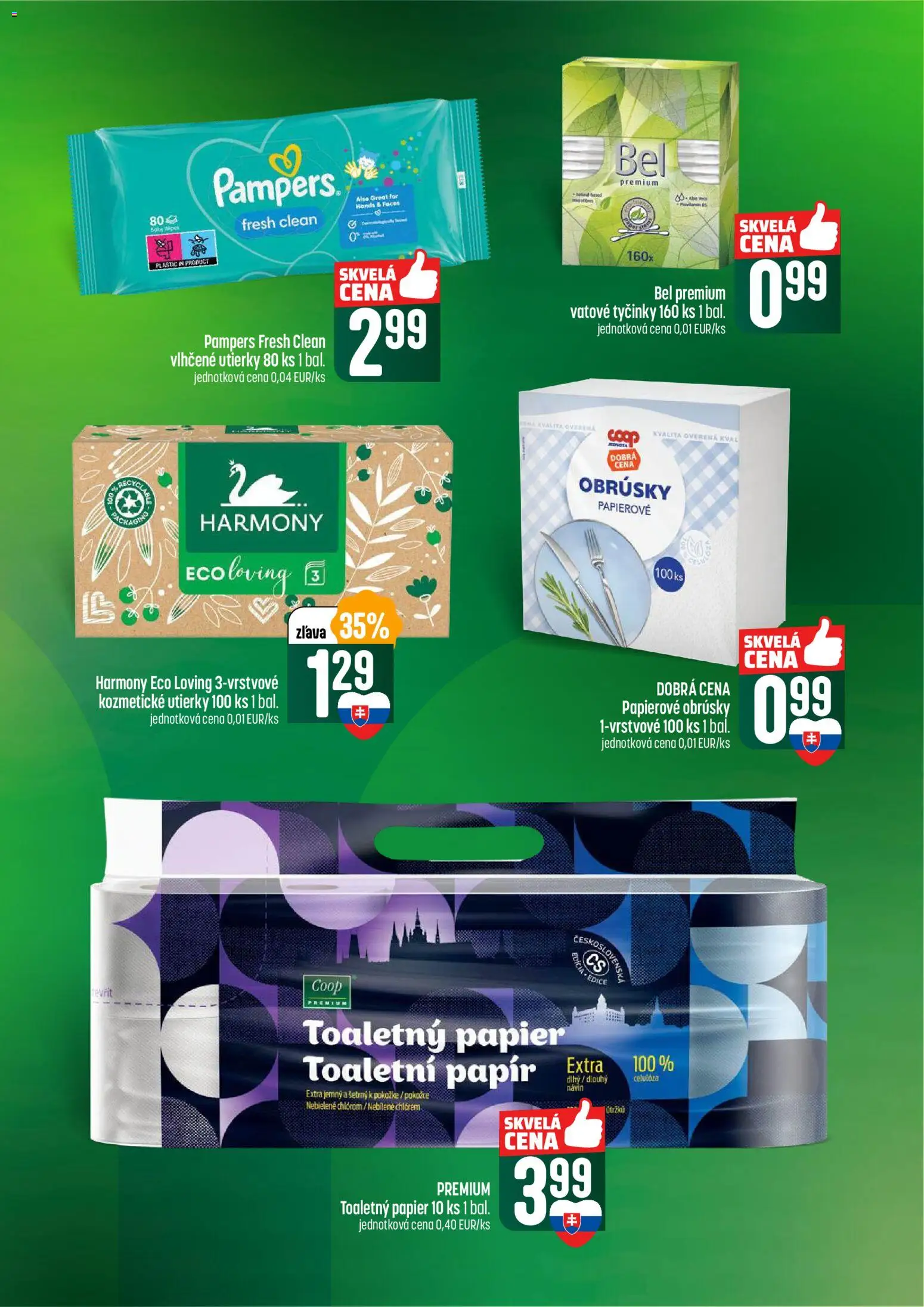 Nové COOP Jednota akcie – leták je platný od 08.01.2026 | Strana: 55 | Produkty: Toaletný papier, Pampers