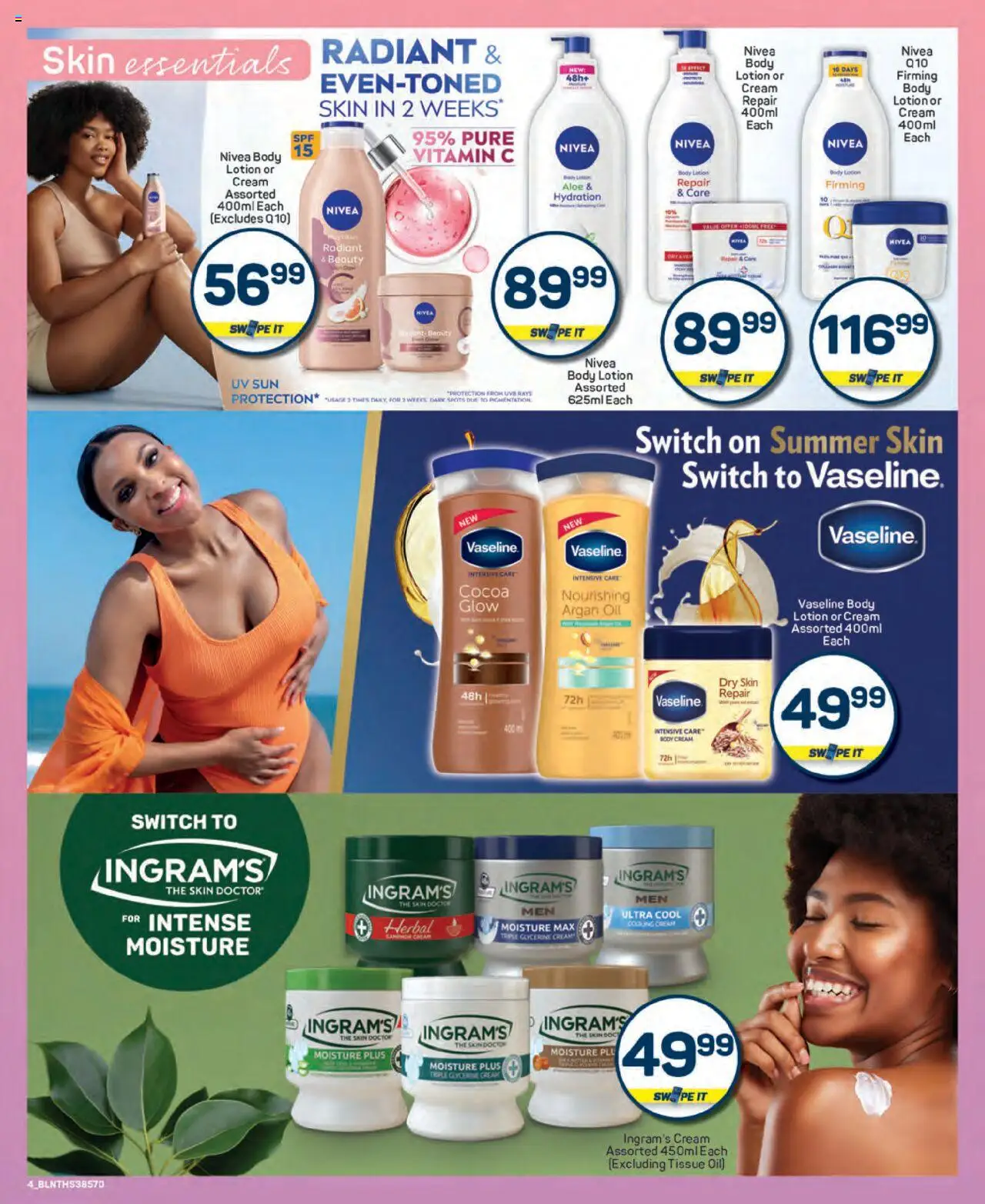 New Pick n Pay catalogue – valid from 25.09.2025 | Page: 4 | Products: Tissue oil, Oil, Cream, Lotion