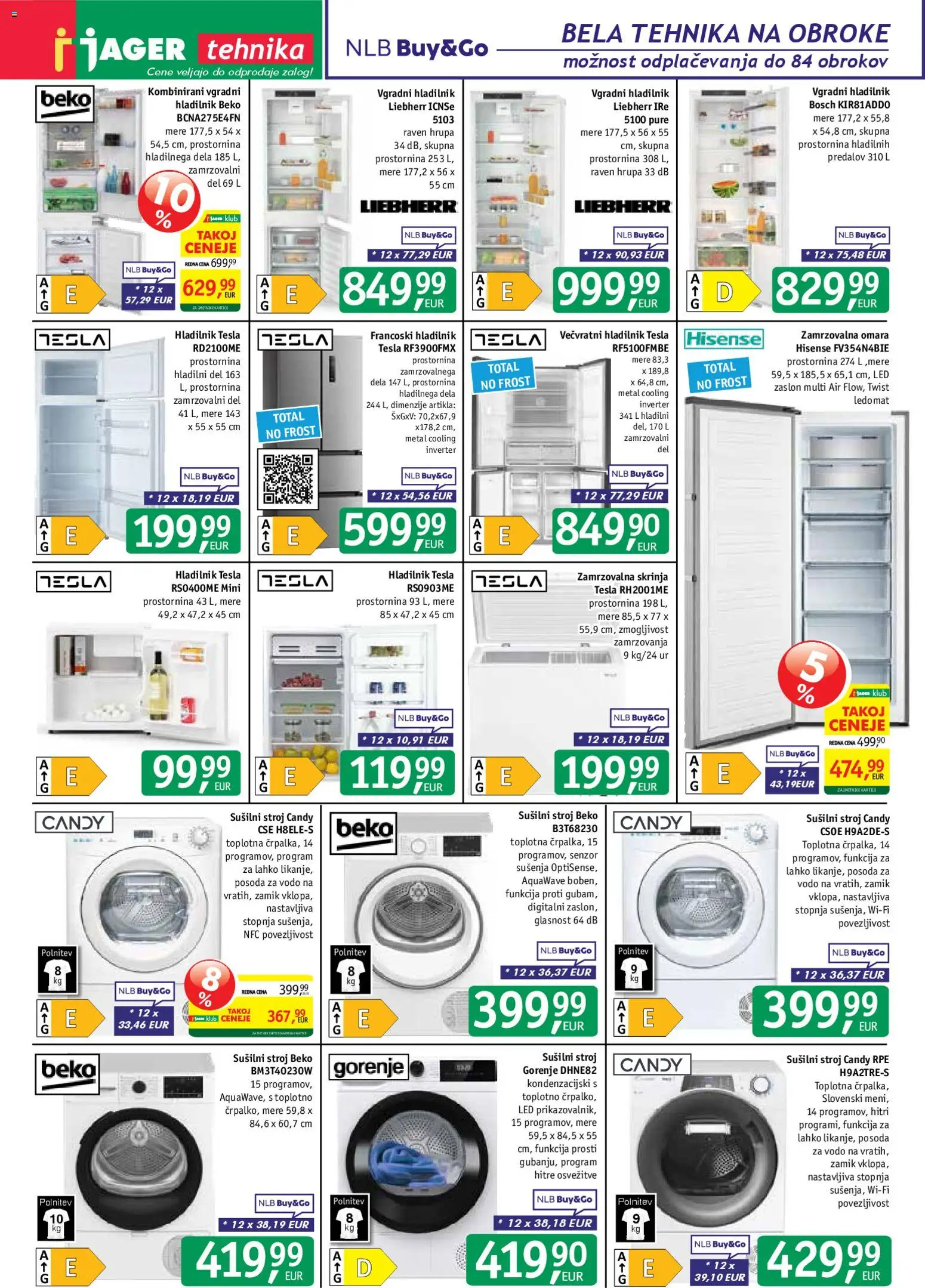 Novi Jager katalog ponudbe – veljaven od 04.03.2026 | Stran: 12 | Izdelki: Hladilnik, Susilni stroj, Omara, Zamrzovalna omara
