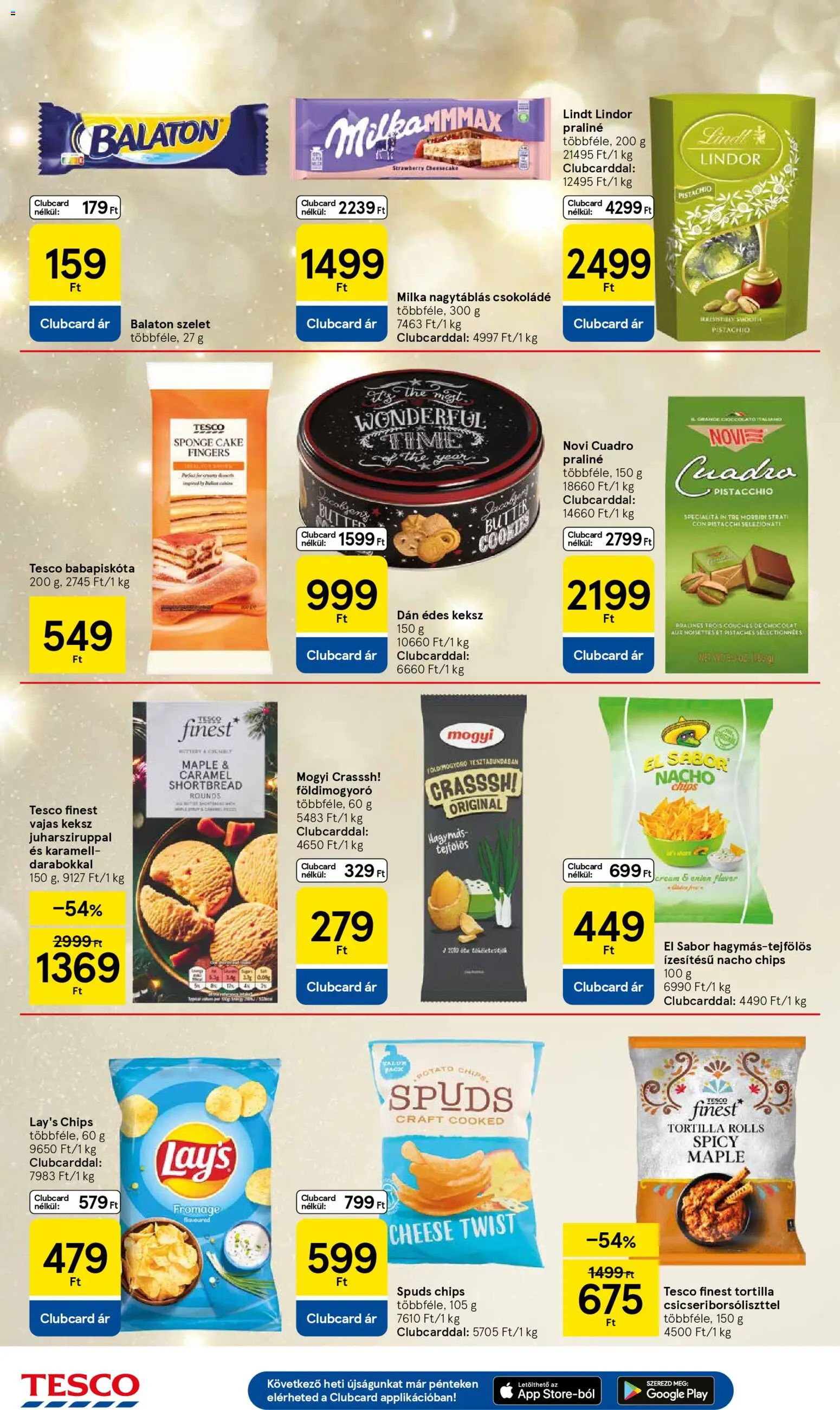 Tesco akciós ujság - amely érvényes a következő dátumtól: 18.12.2025 | Oldal: 26 | Termékek: Chips, Tortilla, Praliné, Földimogyoró