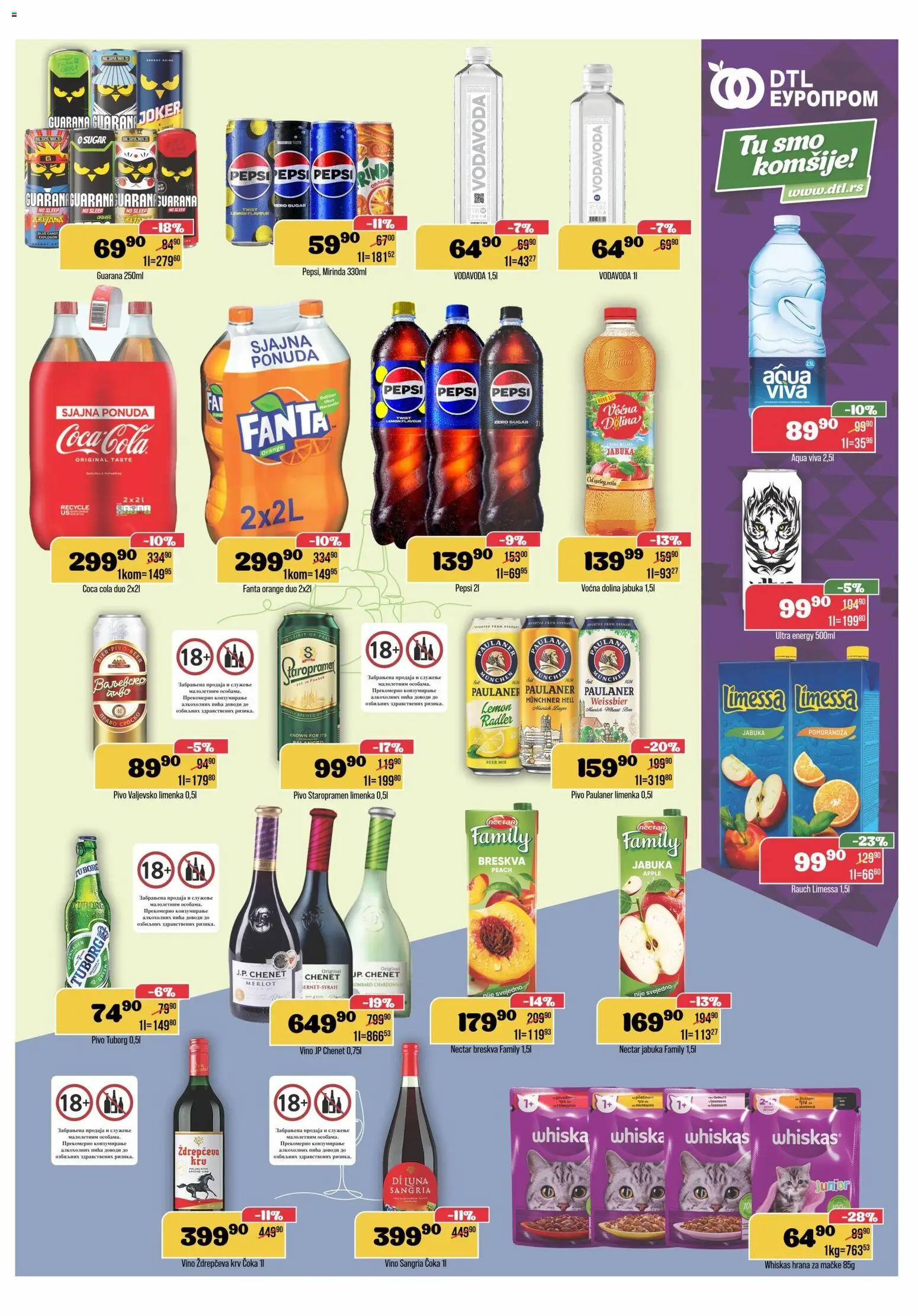 Europrom katalog - važi od 08.04.2026 | Strana: 9 | Proizvode: Pomorandza, Guarana, Candy, Breskva
