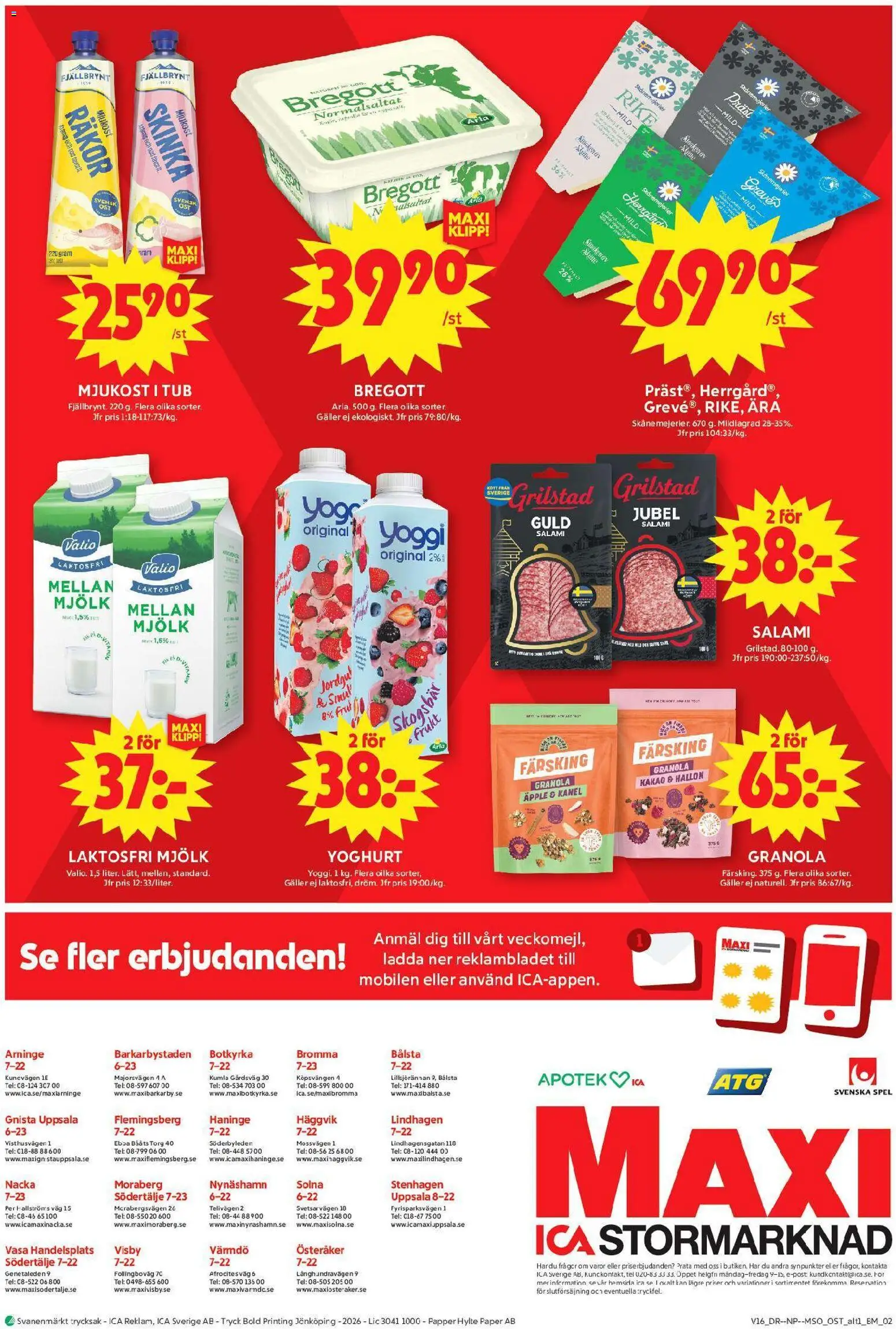 ICA Maxi reklamblad aktuell från 13.04.2026 | Sida: 11 | Produkter: Mjölk, Äpple, Hallon, Spel