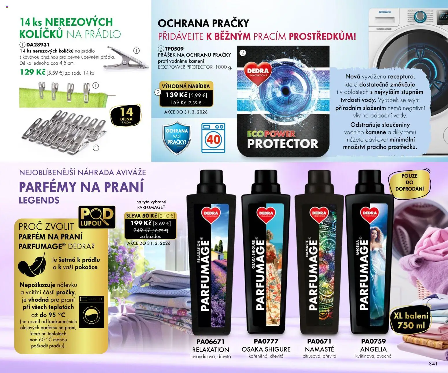 Nové Dedra akcie – leták je platný od 01.03.2026 | Strana: 41 | Produkty: Práčky, Parfém