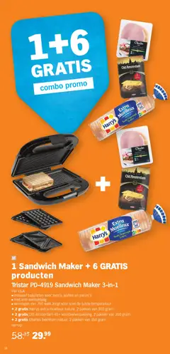 Albert Heijn folder week  / de la semaine 44 - Voorbeeld van een folder van Albert Heijn, geldig van 27.10.2025 | Pagina: 12 | Producten: Ham, Sandwich, Wafels