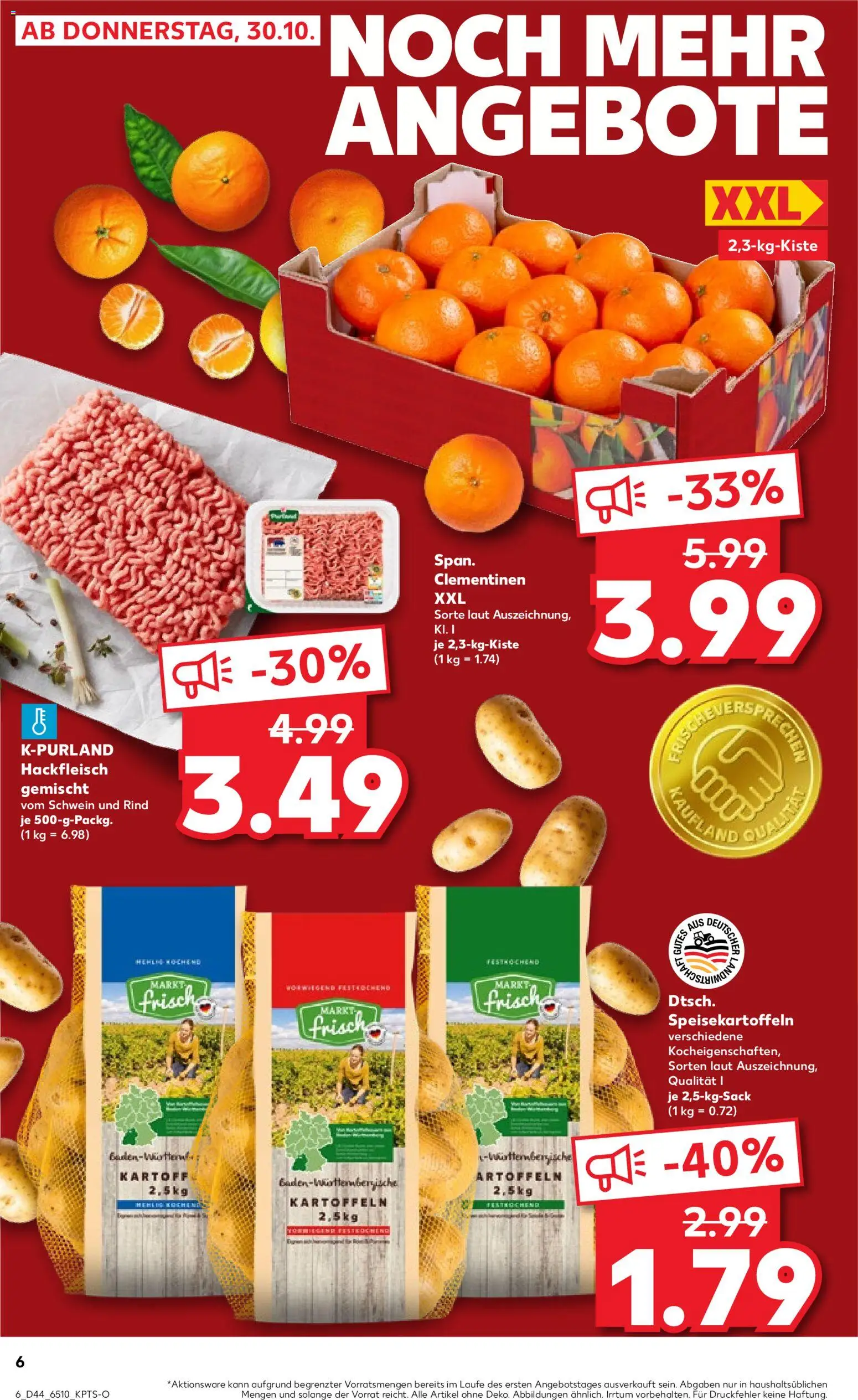 Kaufland prospekt Köln	 – gültig ab 02.11.2025 | Seite: 6 | Produkte: Kartoffeln, Hackfleisch