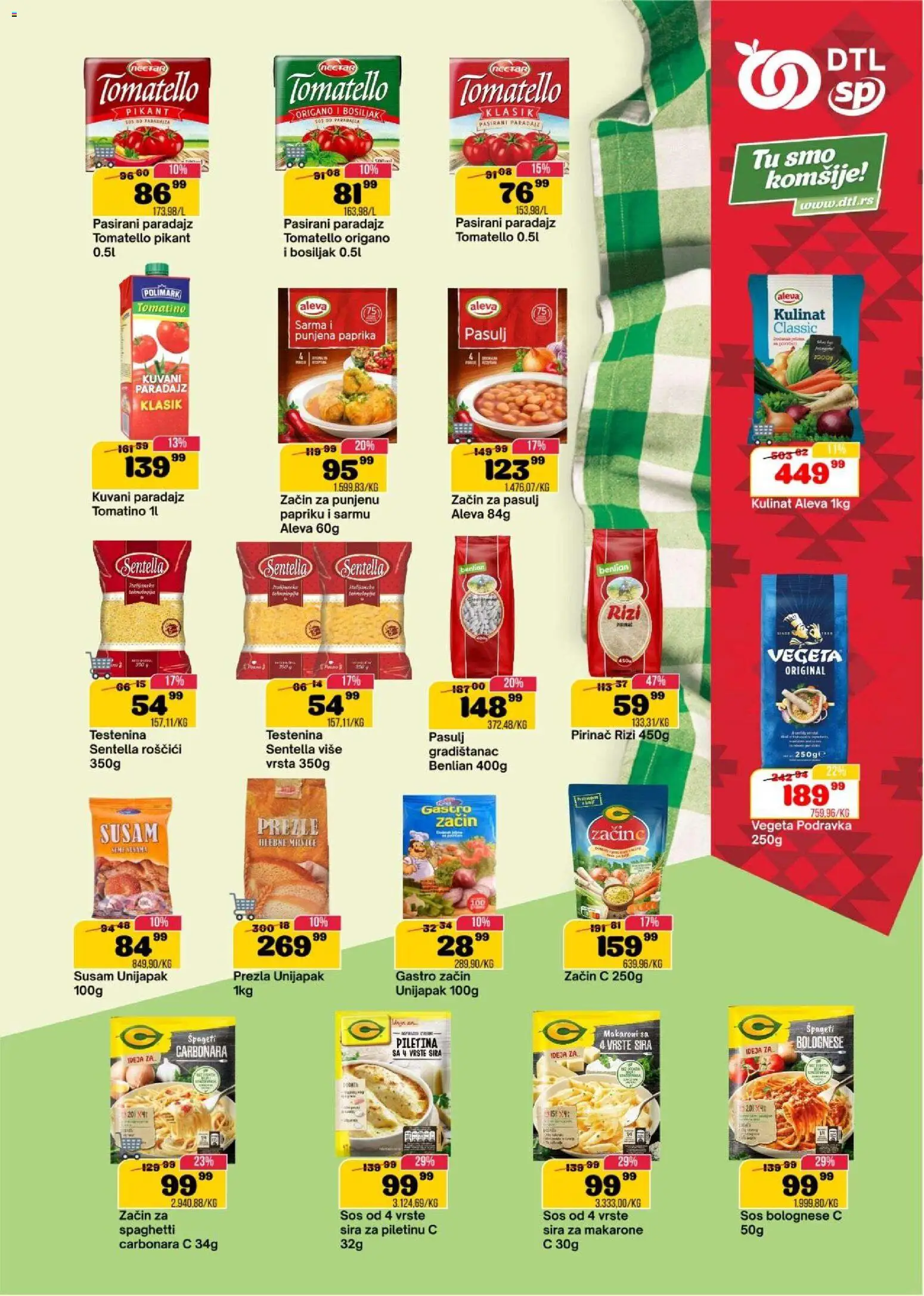 Senta Promet katalog - važi od 11.02.2026 | Strana: 9 | Proizvode: Testenina, Pasulj, Pasirani paradajz, Piletina