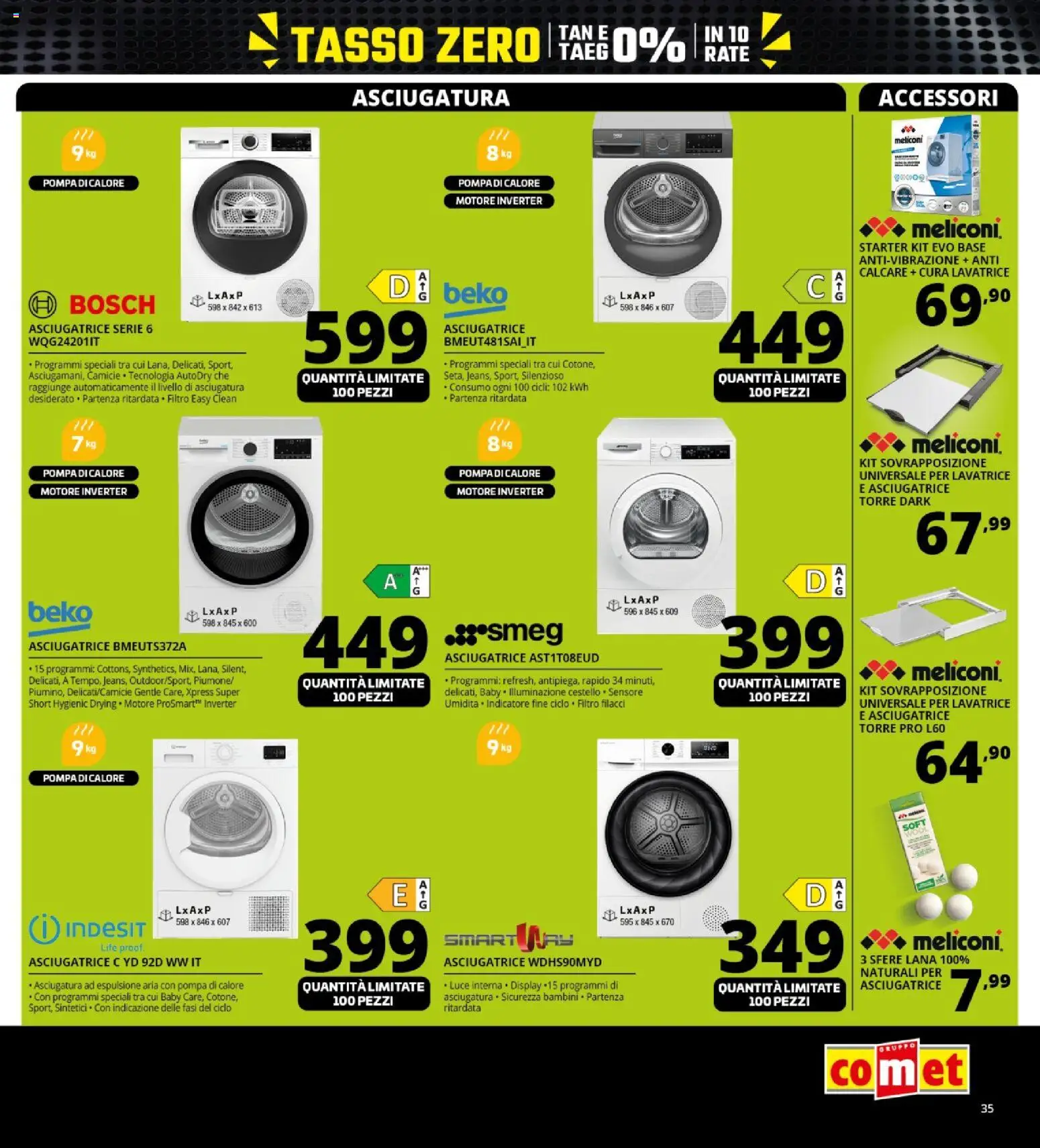 Volantino Comet del 26.11.2025 | Pagina: 35 | Prodotti: Lavatrice, Asciugatrice