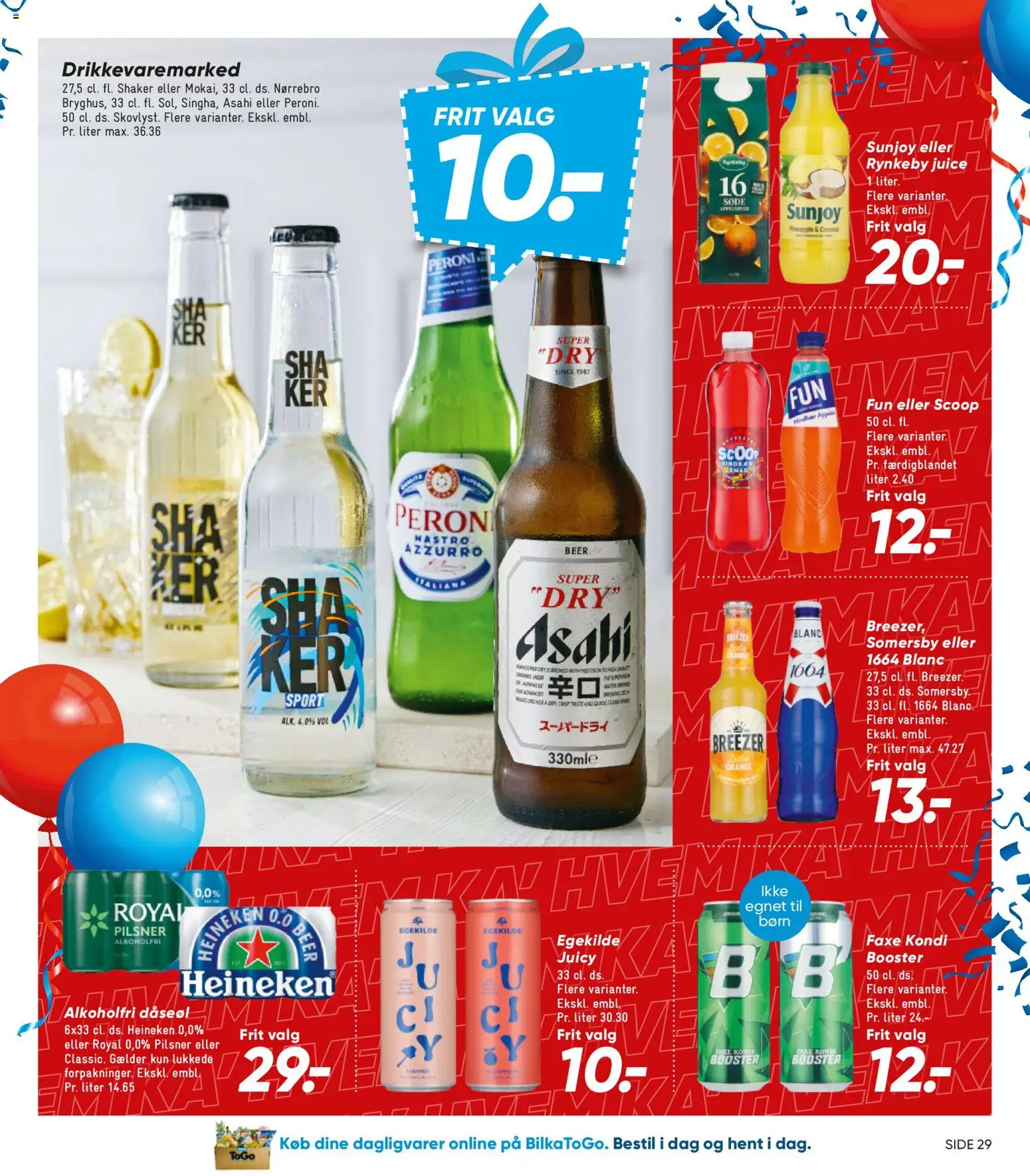 Bilka tilbudsavis – gyldig fra 30.01.2026 | Side: 39 | Produkter: Juice, Appelsiner, Hindbær, Faxe Kondi