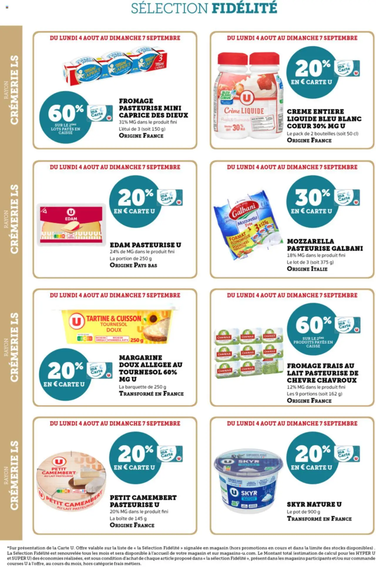  | Page: 6 | Produits: Mozzarella, Caprice des dieux, Lait, Fromage