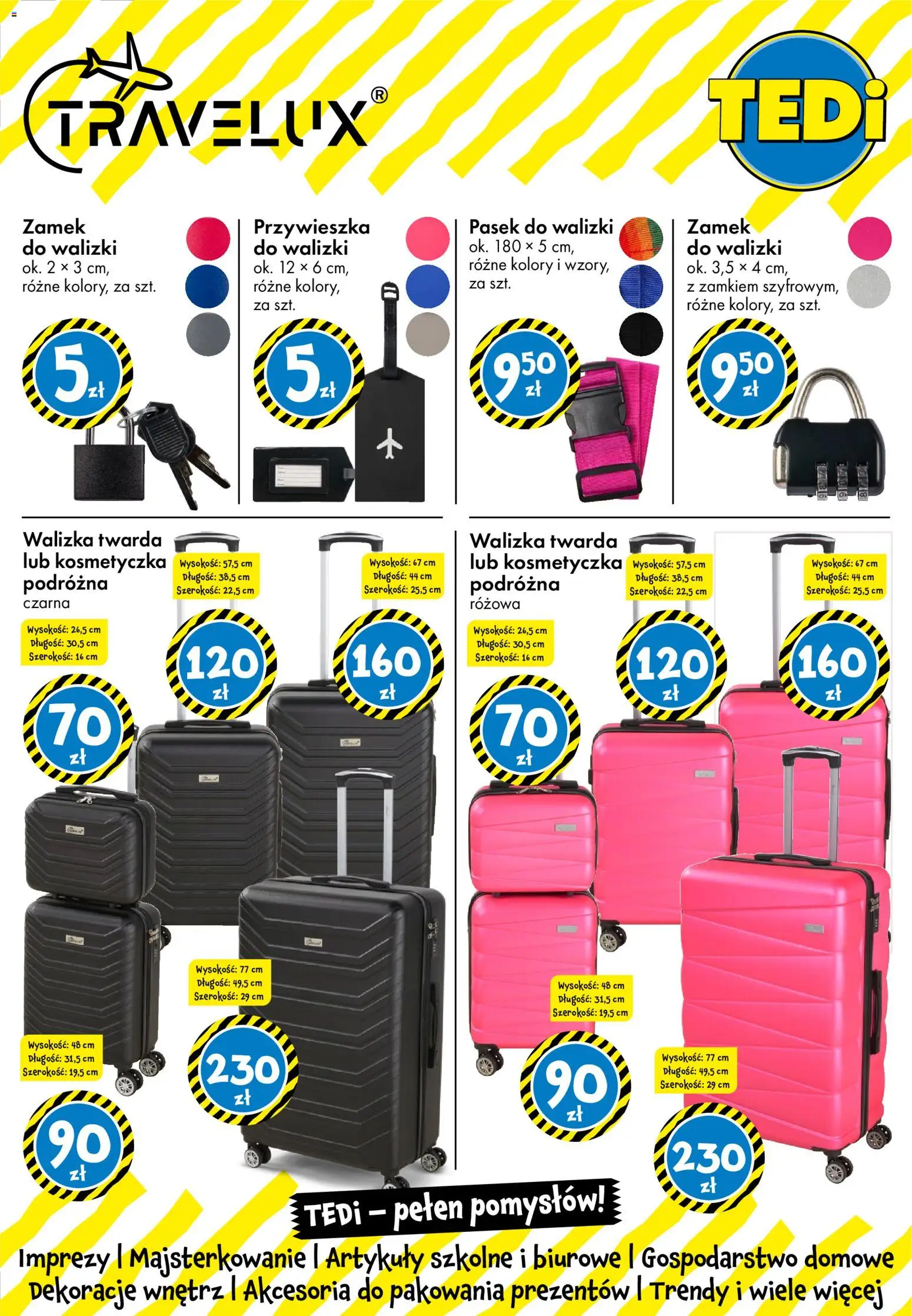 TEDi gazetka od 06.03.2026 | Strona: 38 | Produkty: Pasek, Walizka, Walizki, Artykuły szkolne