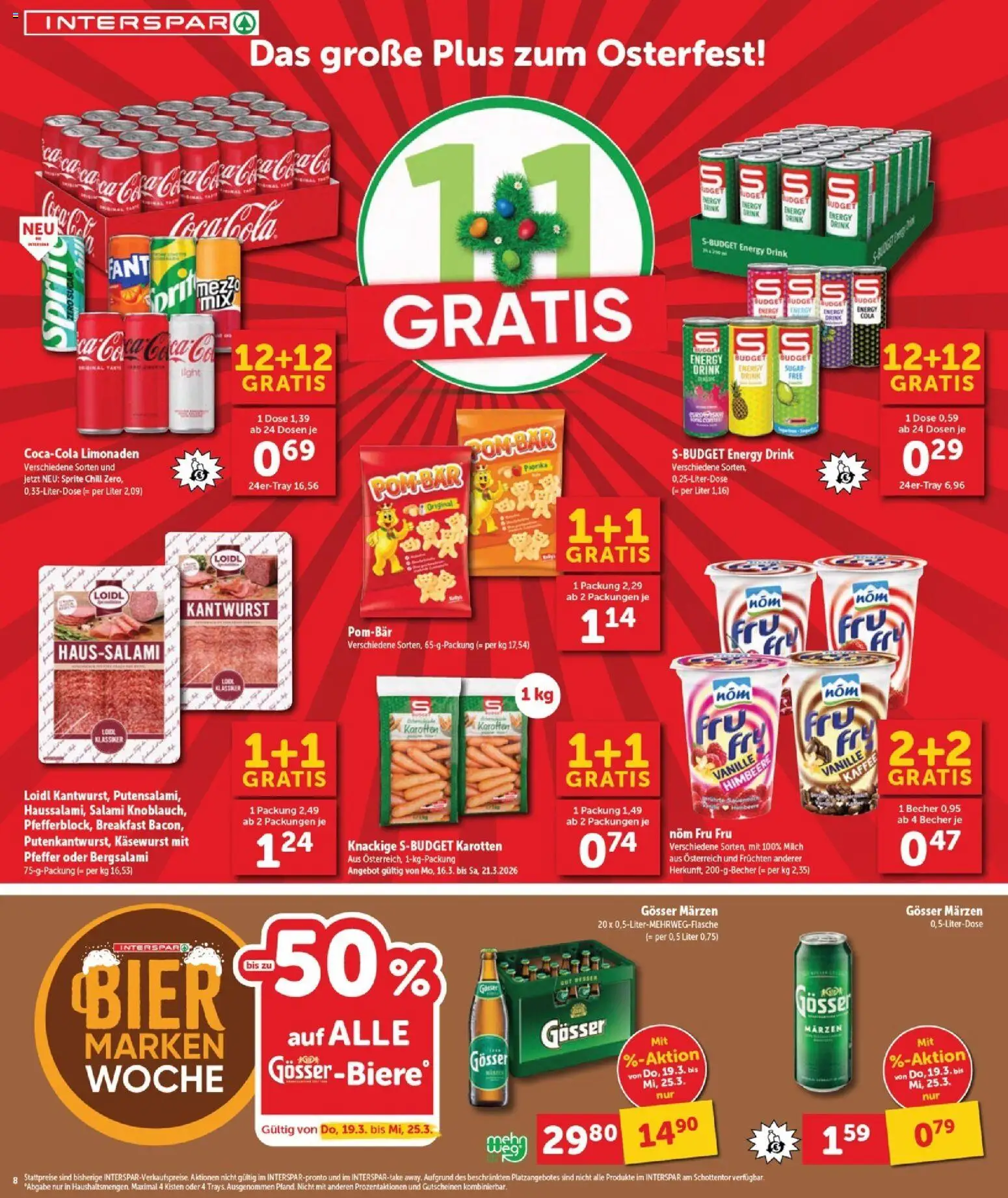 Interspar Flugblatt - Burgenland gültig ab 17.03.2026 | Seite: 8 | Produkte: Pfeffer, Kaffee, Salami, Bier