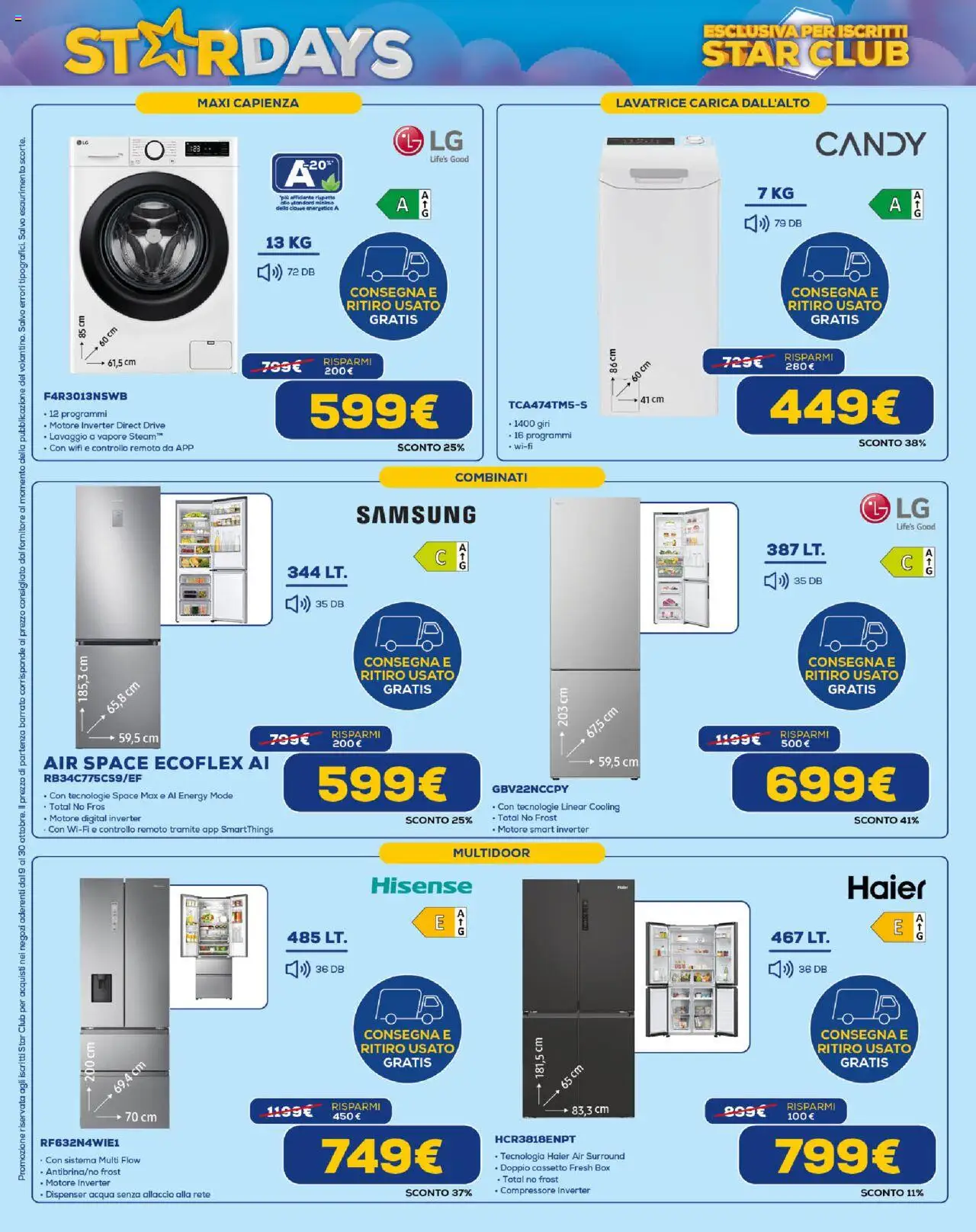 Volantino Euronics del 09.10.2025 | Pagina: 20 | Prodotti: Compressore, Acqua, Lavatrice, Samsung