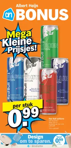 Red Bull editions, Alle varianten*, Blikje 250 ml - Voorbeeld van een folder van Albert Heijn, geldig van 16.03.2026 | Pagina: 32