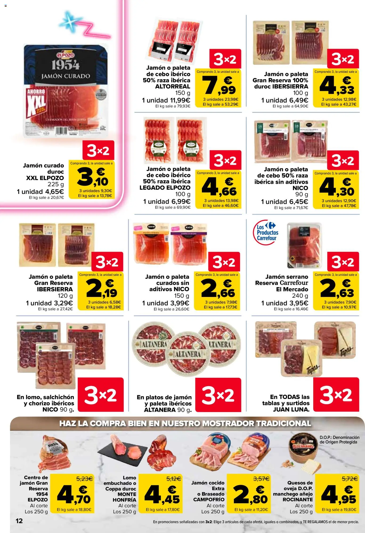 Carrefour folleto │ válido desde el 07.04.2026 | Página: 12 | Productos: Jamón serrano, Jamón, Jamón cocido