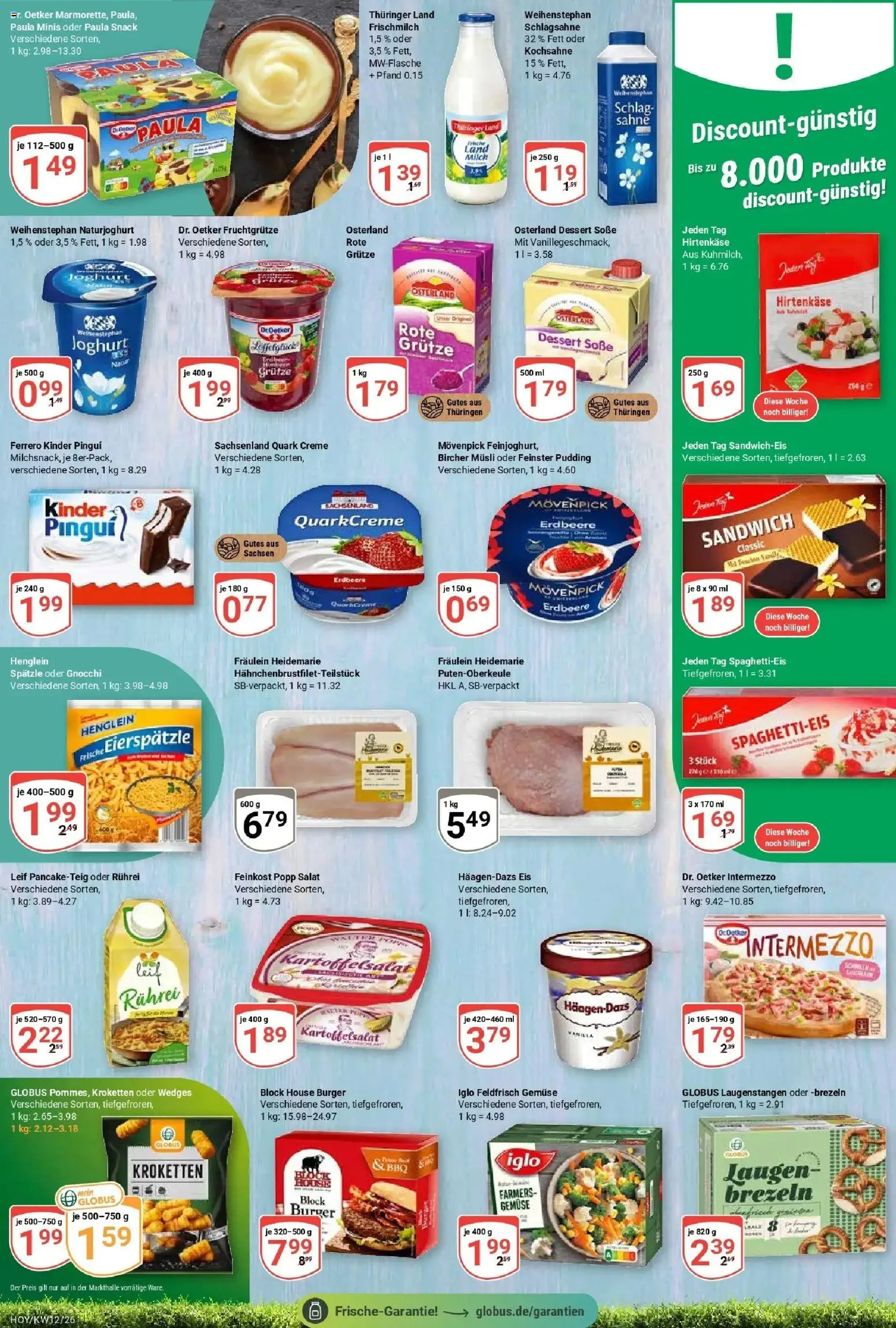 Globus prospekt Hoyerswerda	 – gültig ab 15.03.2026 | Seite: 8 | Produkte: Joghurt, Iglo, Burger, Creme