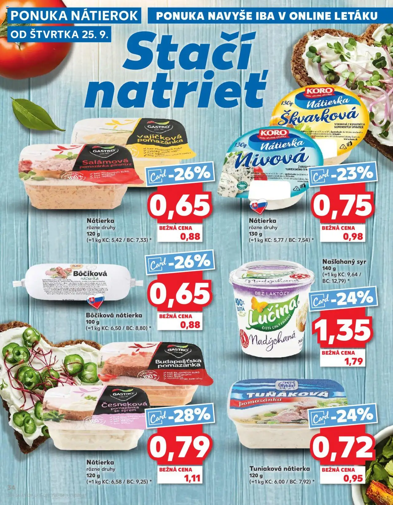 Nové Kaufland akcie – leták je platný od 25.09.2025 | Strana: 34 | Produkty: Syr
